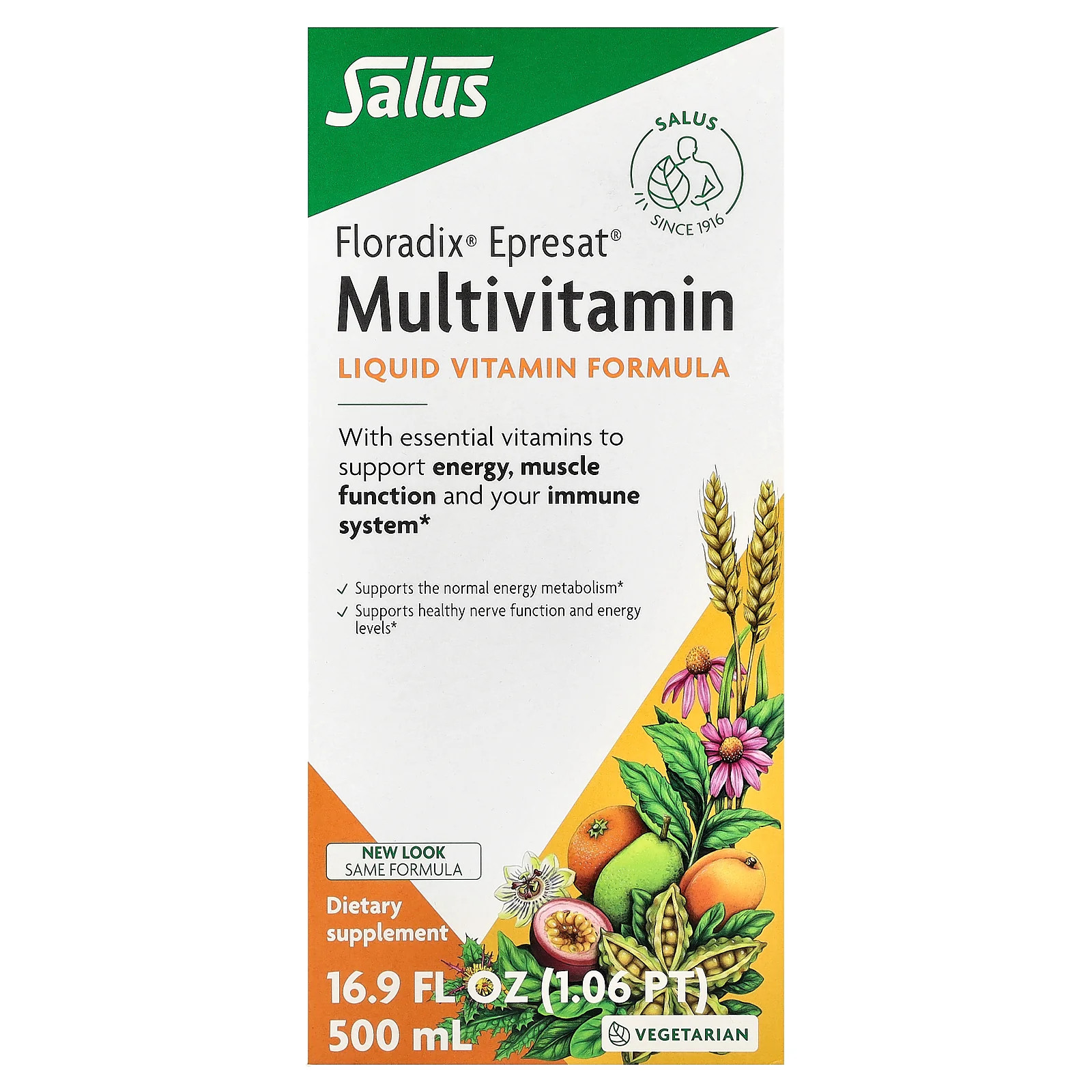 2 X Floradix, Epresat�, Liquid Multivitamin Formula, 16.9 fl oz (500 ml)