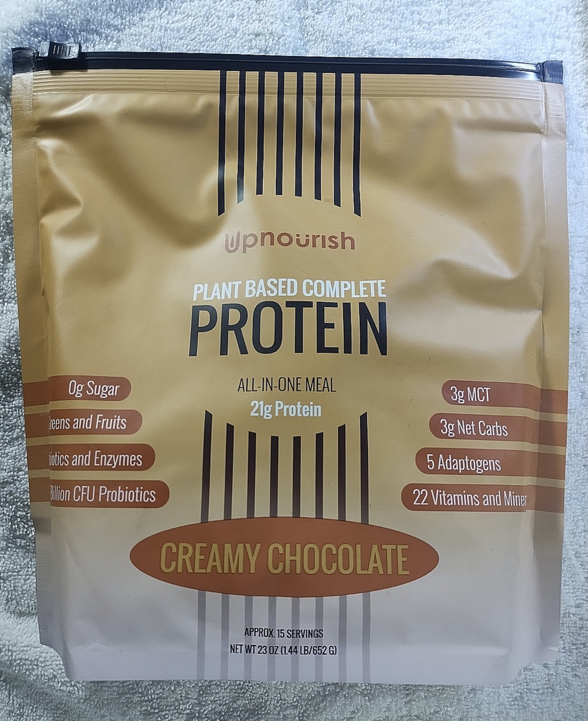 UpNourish Creamy Chocolate Vegan Protein Powder 54 Superfoods 23Oz/15 Servings