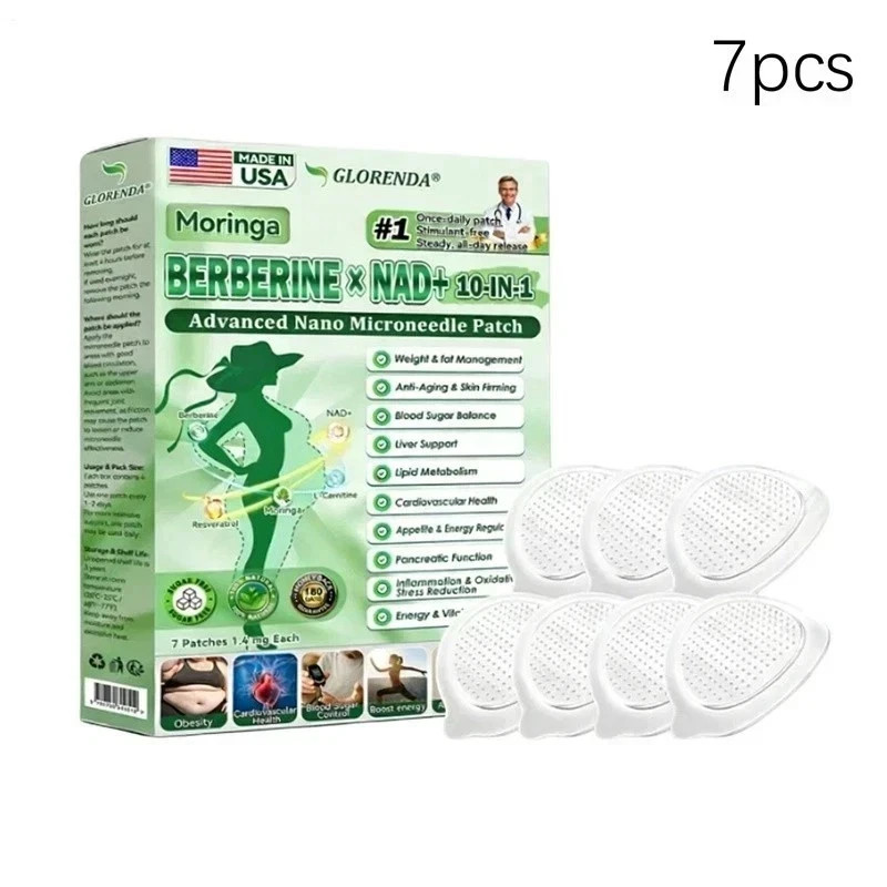 GLORENDA Moringa Berberine 10-in-1 Advanced Nano Microneedle Patch (7pcs/box)