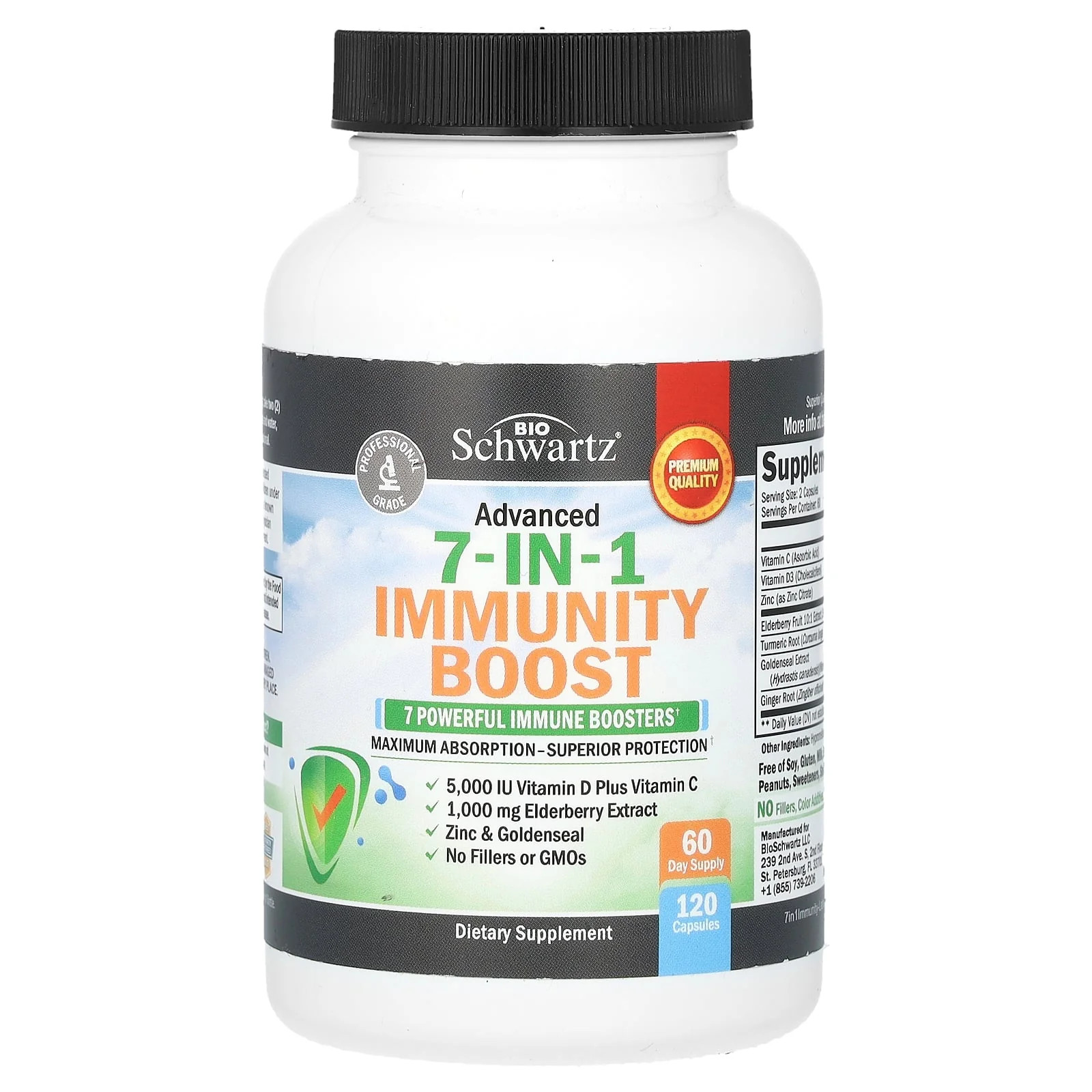 2 X BioSchwartz, Advanced 7-in-1 Immunity Boost, 120 Capsules
