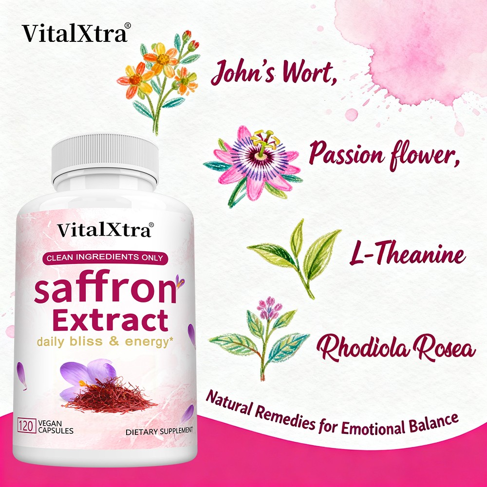 Premium Saffron Blend with Passion Flower 30~120Cap Emotional Balance Relaxation