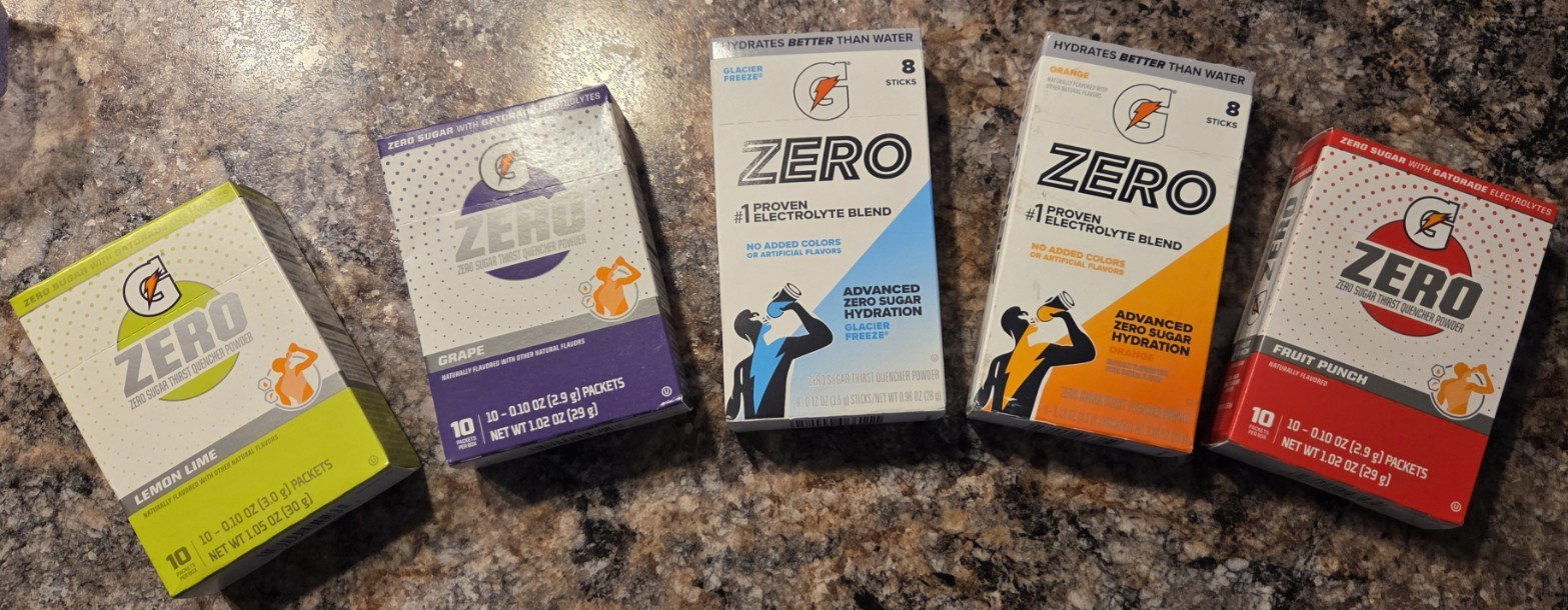 Gatorade Zero Sugar-Free Electrolyte Powder Sticks, Assorted, No Colors