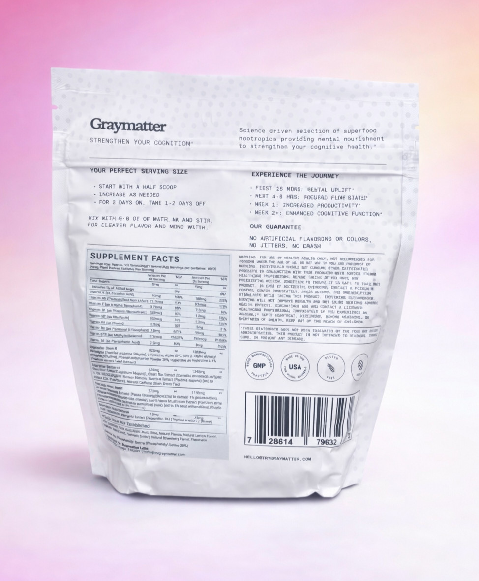 GRAYMATTER Superfood Cognitive Support 40 Servings – TANGERINE Drink Mix 🍊