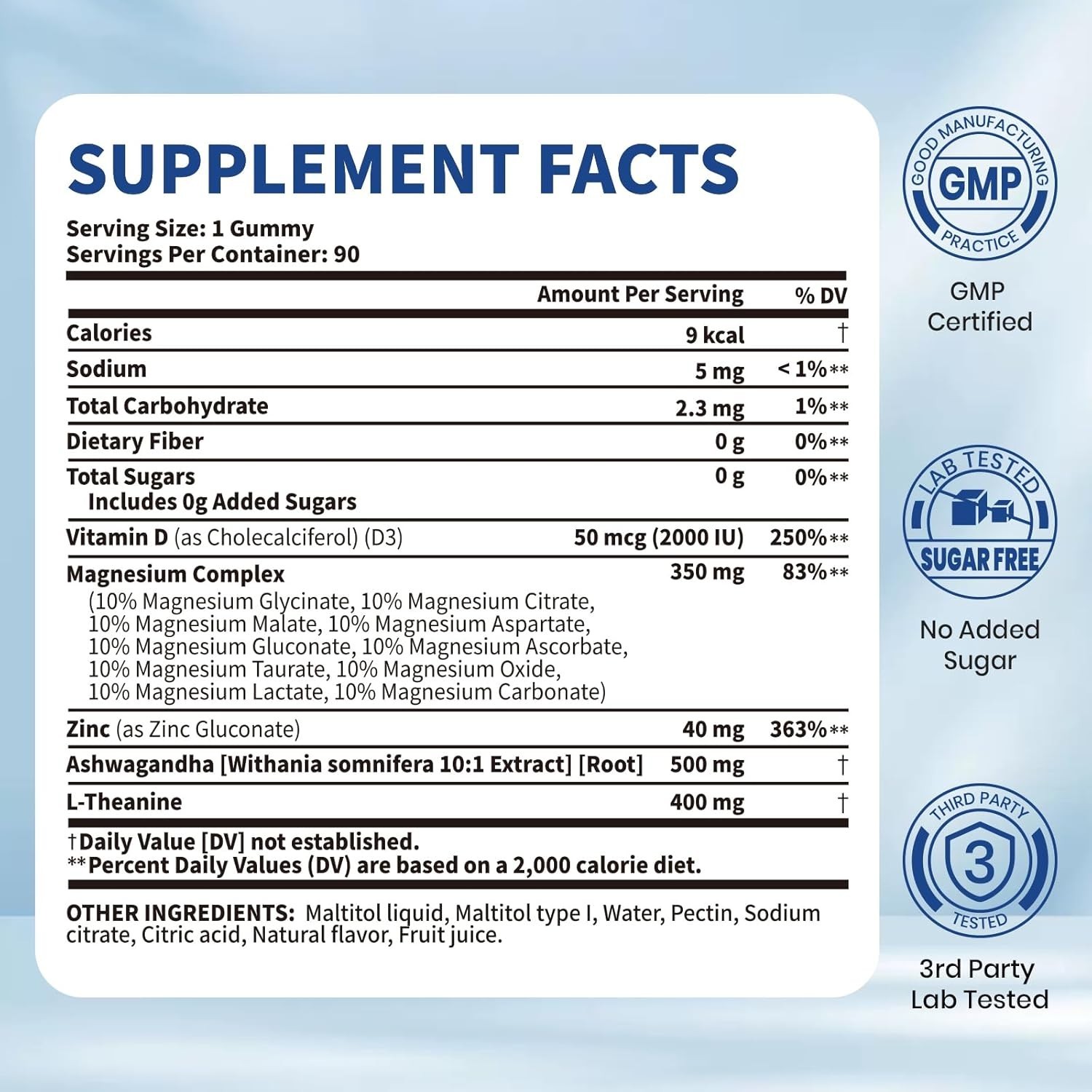 VEV 14-in-1 Magnesium Complex Gummies –L-Theanine,Cortisol Supplements for Wome
