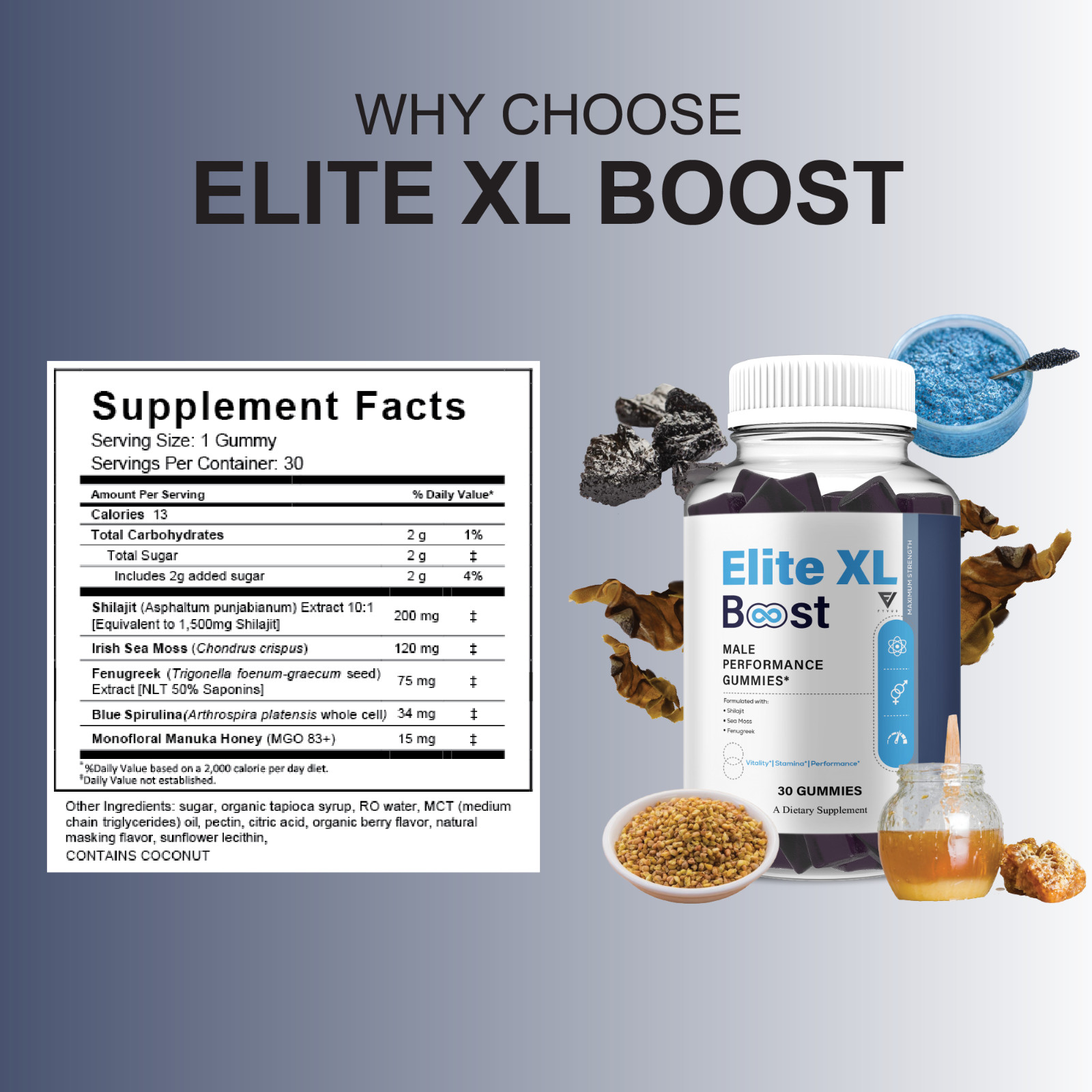 (2 Pack) Elite XL Boost Gummies, EliteXL Boost Male Performance (60 Gummies)