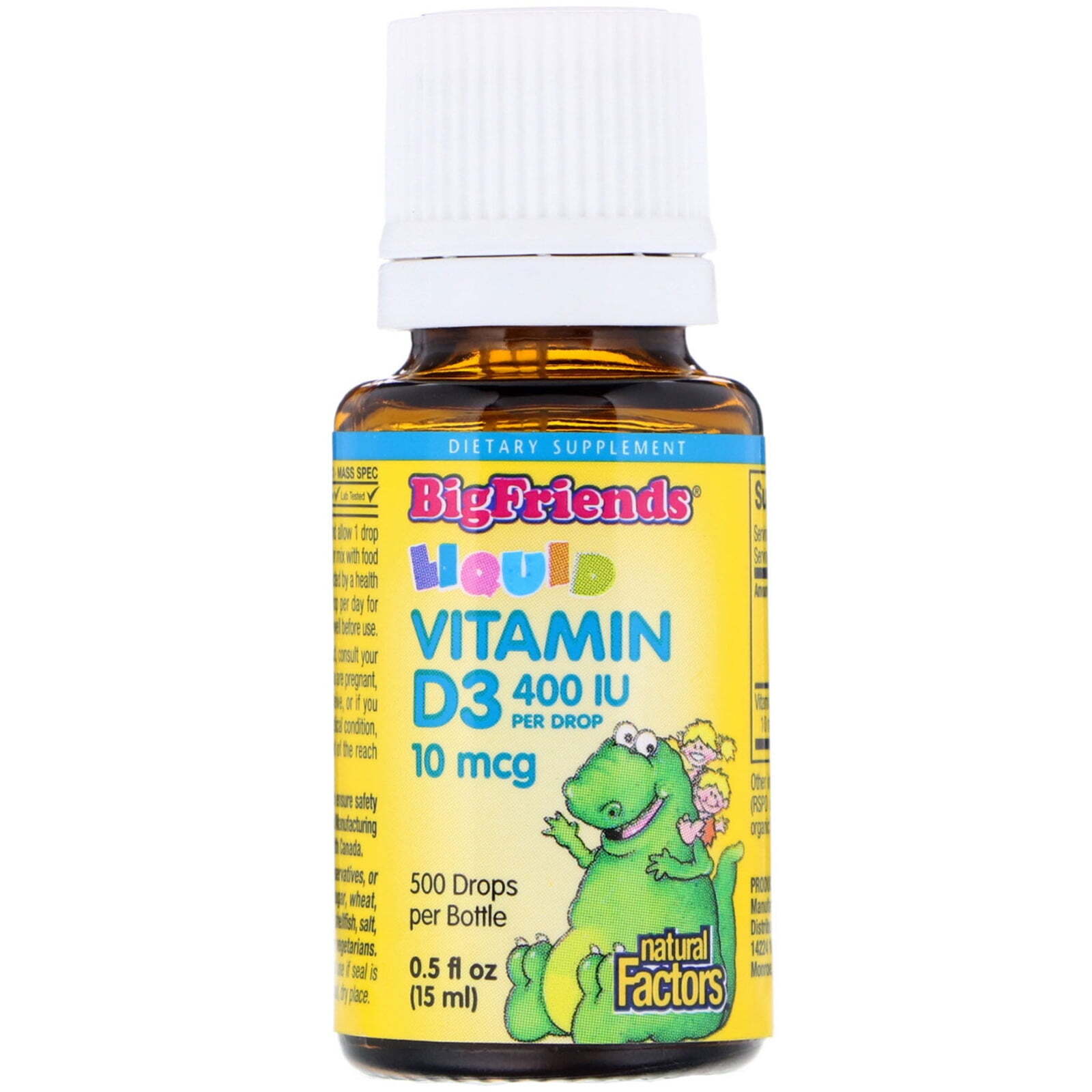 4X Natural Factors Liquid Vitamin D3 10mcg, 400iu per drop