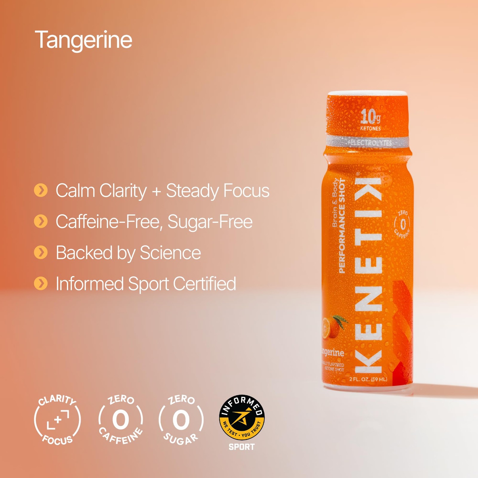 Kenetik Caffeine-Free Focus Shots Brain Fuel For Mental Clarity And Cognitive