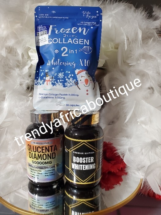 3pcs. glucenta Diamond, Booster whitening , Frozen Collagen. 💯 satisfaction.
