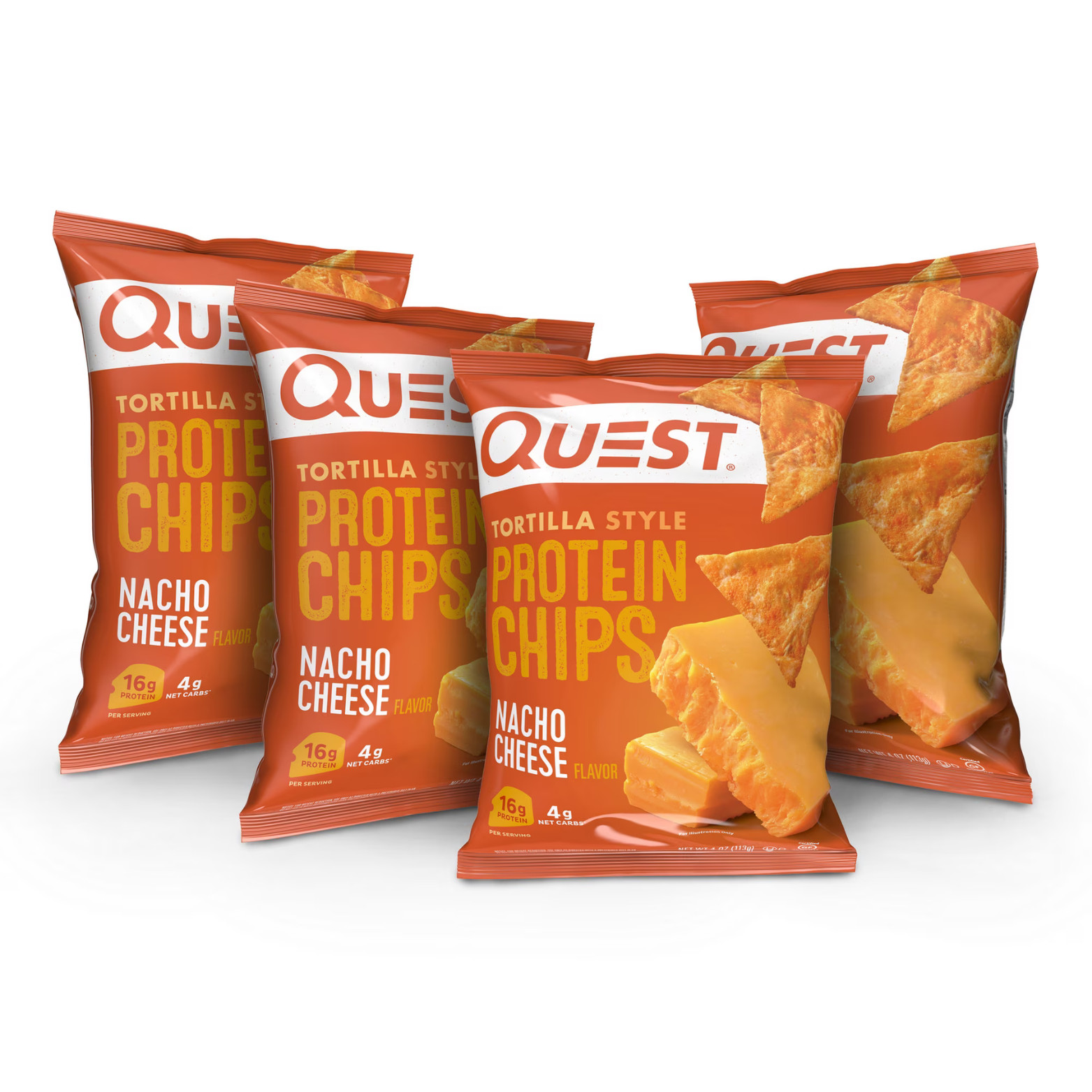 Quest Tortilla Style Protein Chips, Nacho Cheese, Baked, 1.1oz, 4 Count….