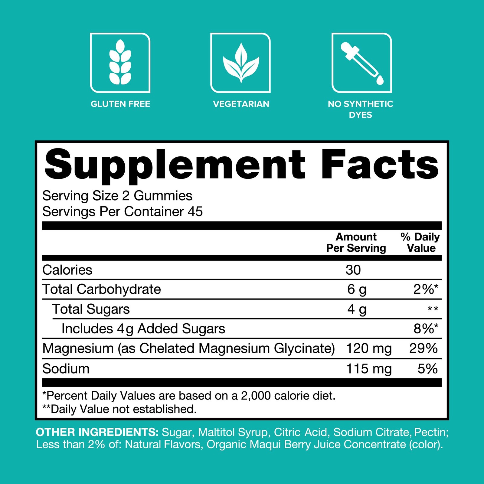 Magnesium Glycinate Gummies, 120mg of Magnesium Glycinate, High Absorption, M…