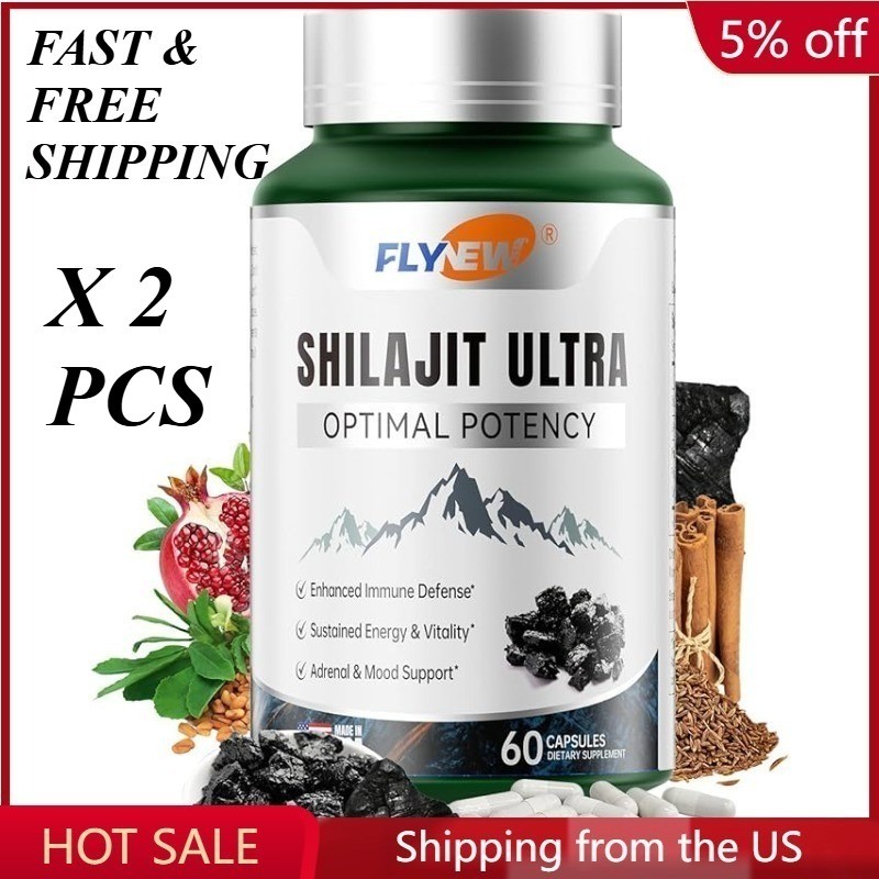 2 BOTTLES-Flynew Shilajit Ultra Optimal Potency,Shilajit Extract with L-Arginine