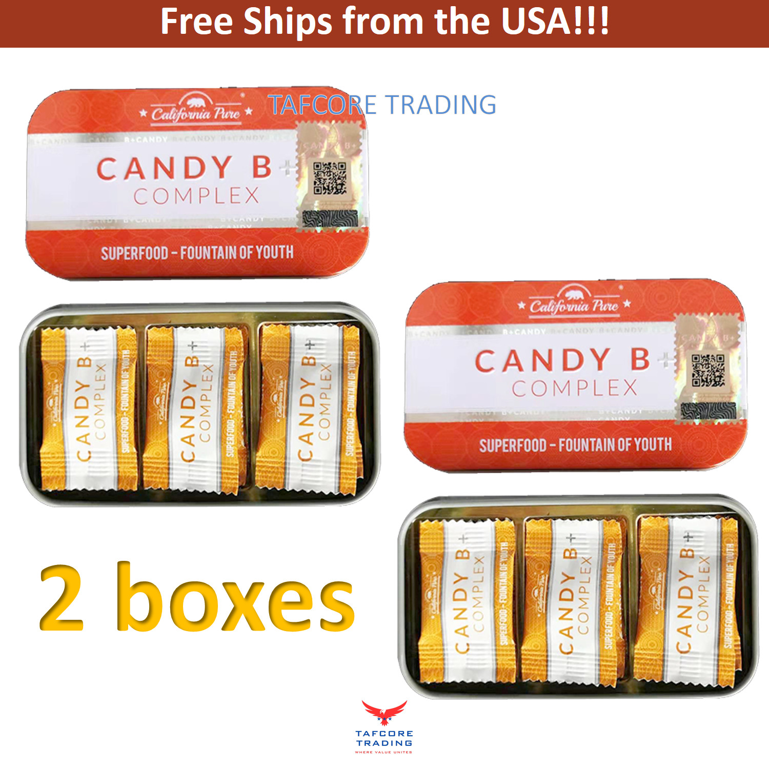2 boxes Candy B+ Complex Tiger Male Performance Original Free Ship from the USA