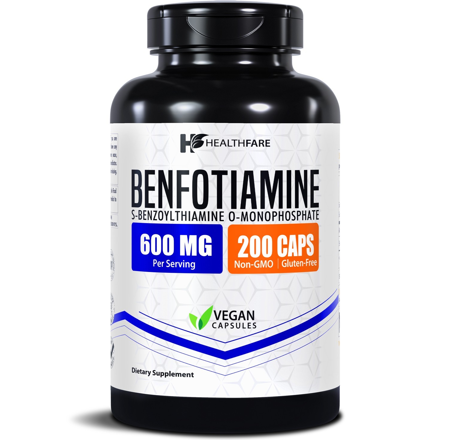 Healthfare Benfotiamine 600mg | 200 Veg Capsules | Enhanced Absorption
