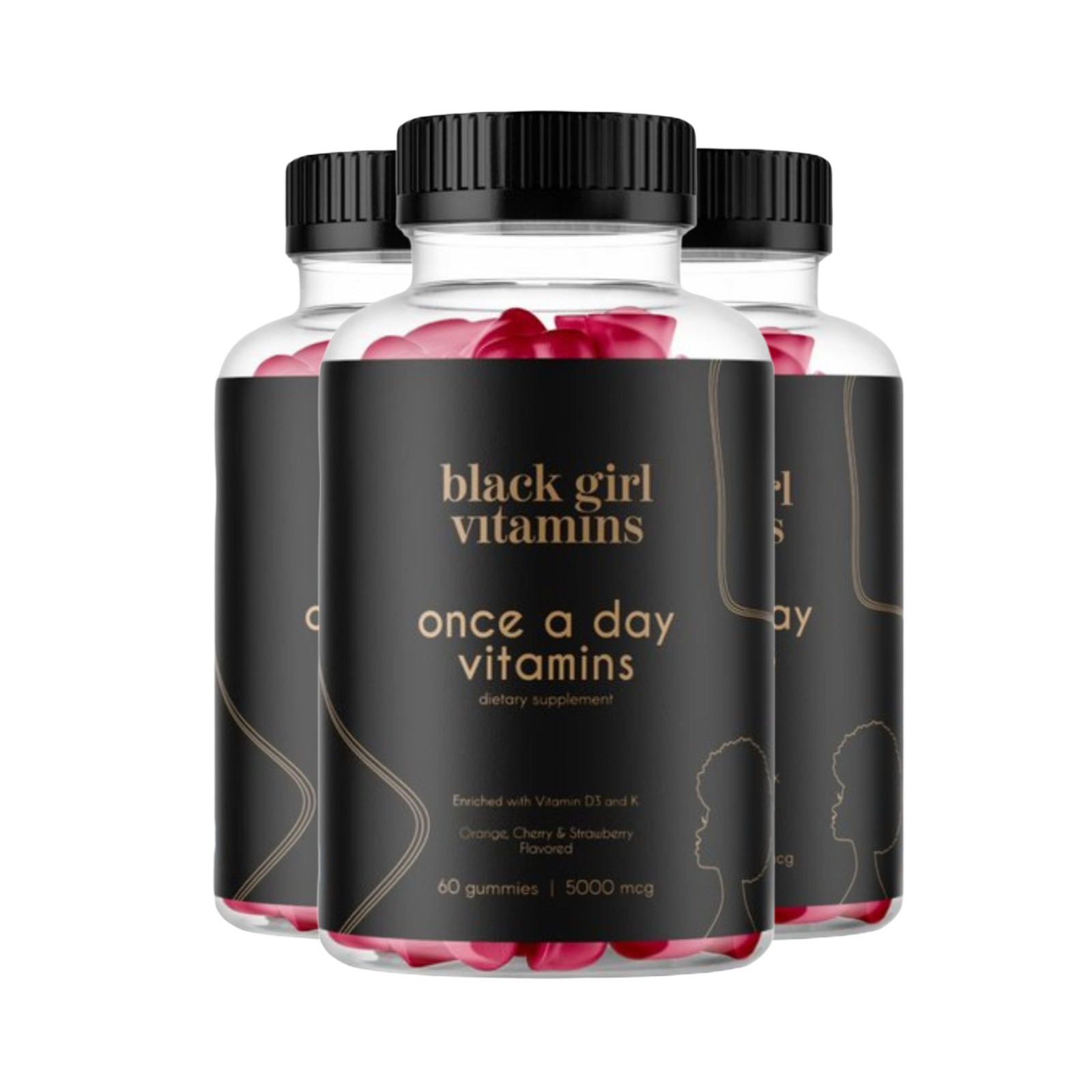 3-Pack Black Girl Vitamins Once A Day – Daily Multivitamin for Women -180Gummies