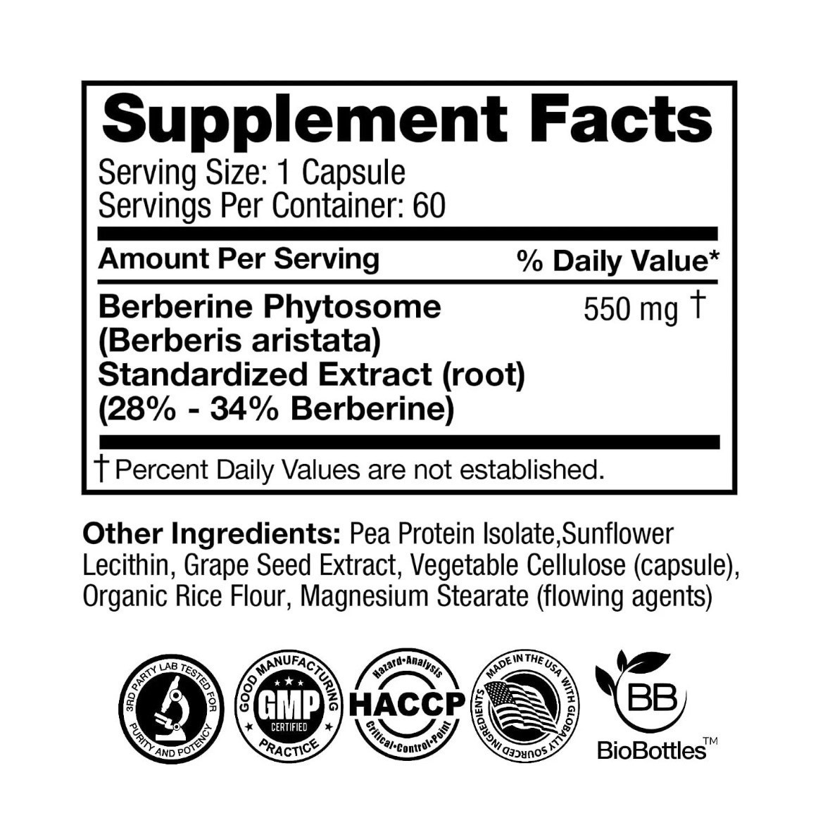 FeelGood Company Berberine 2200mg Phytosome Blood Sugar Support 60ct Exp 1/2029