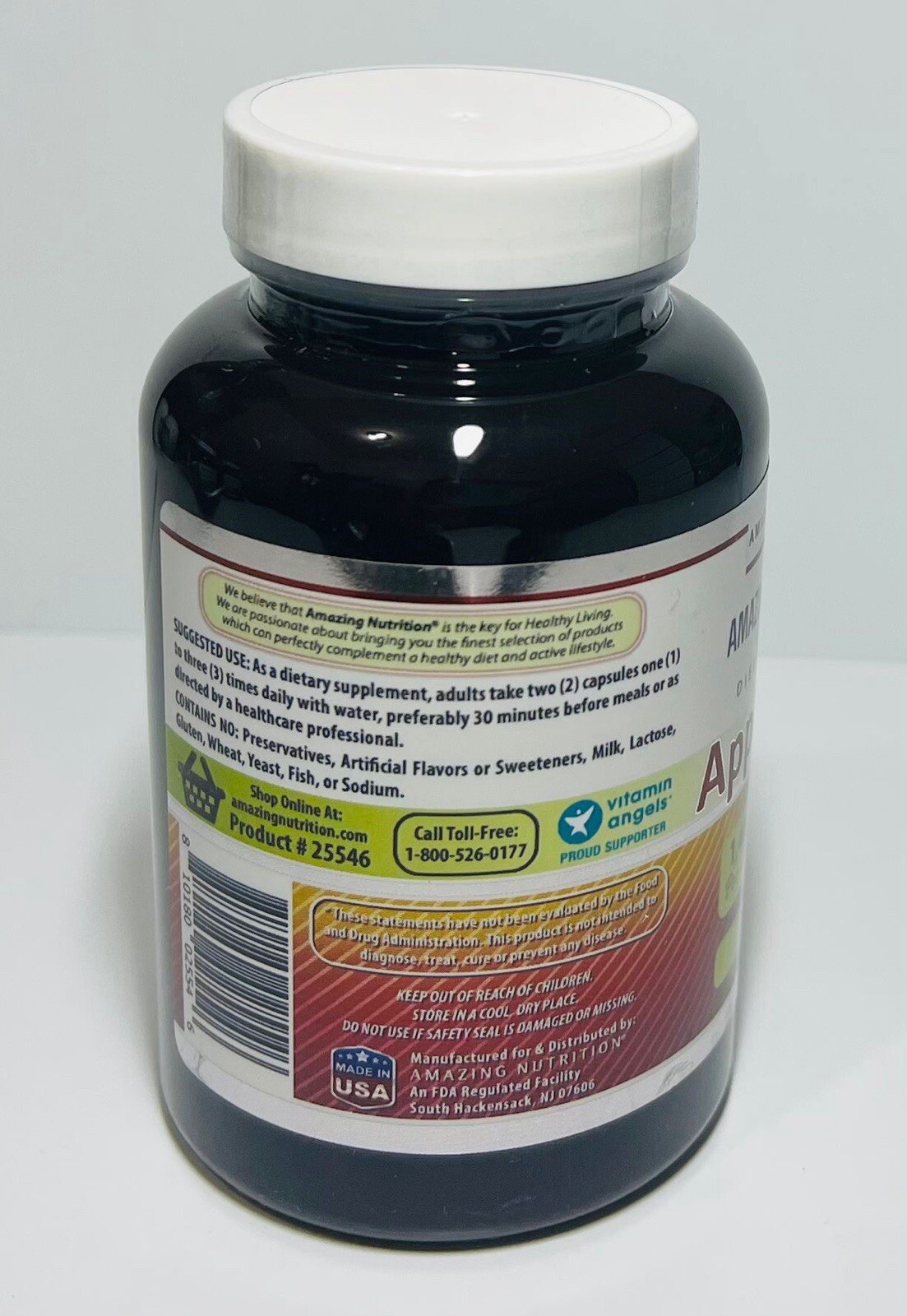 Amazing Formulas Apple Pectin 1400 mg per serving Non-GMO Gluten Free -120 count