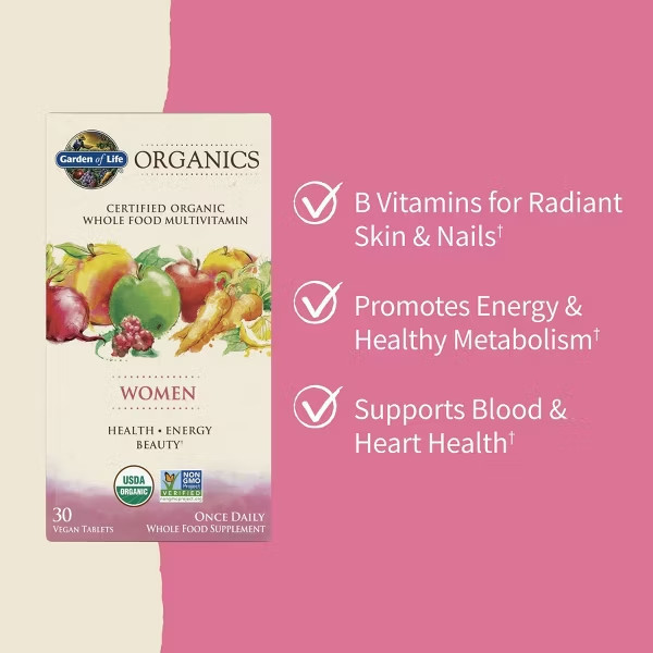 Garden of Life Organics Women Multivitamins – 30 Vegan Tabs Exp 05/2026+2027+