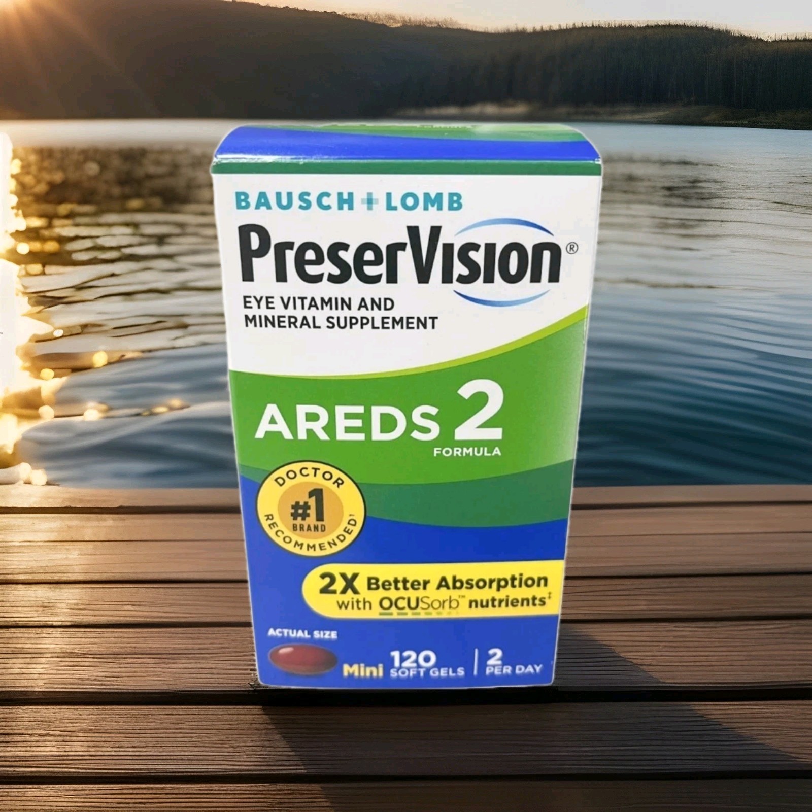 Bausch + Lomb PreserVision AREDS 2 Eye Vitamins 120 Mini Softgels Exp 11/2026