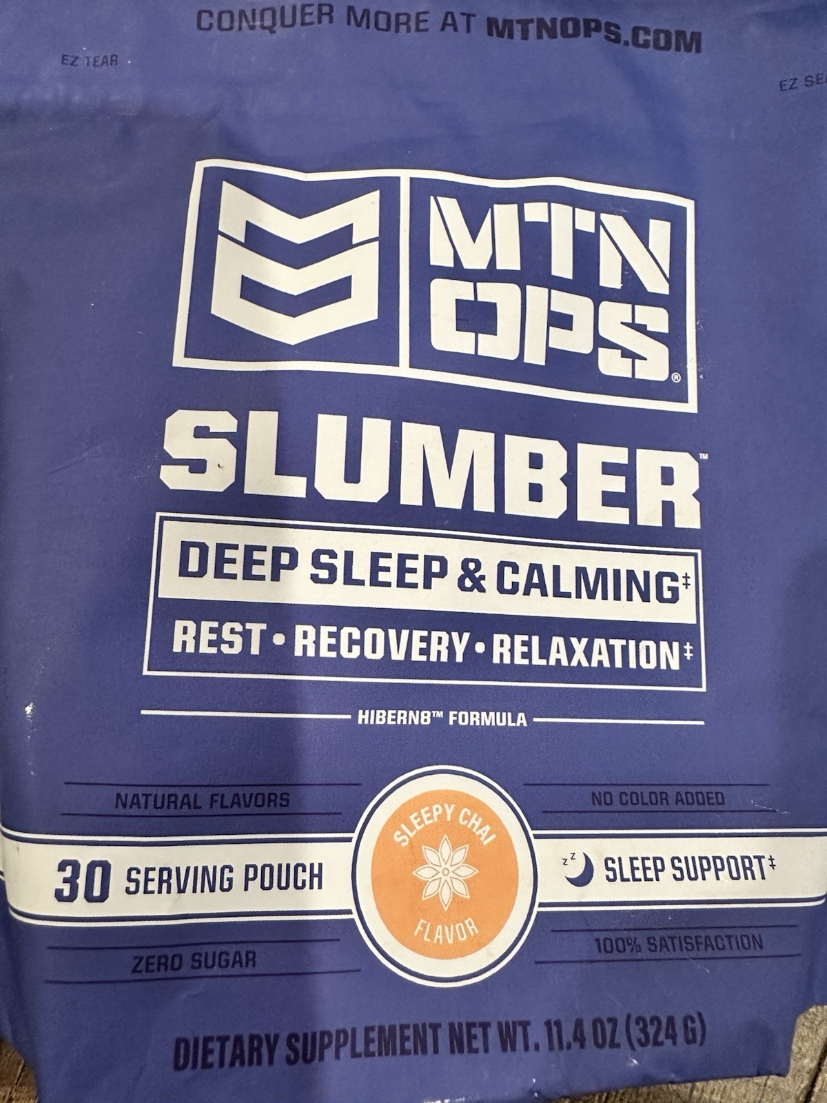 3 Pouches MTN OPS Slumber Deep Sleep & Calming Powder Sleepy Chai 30 Serv Each