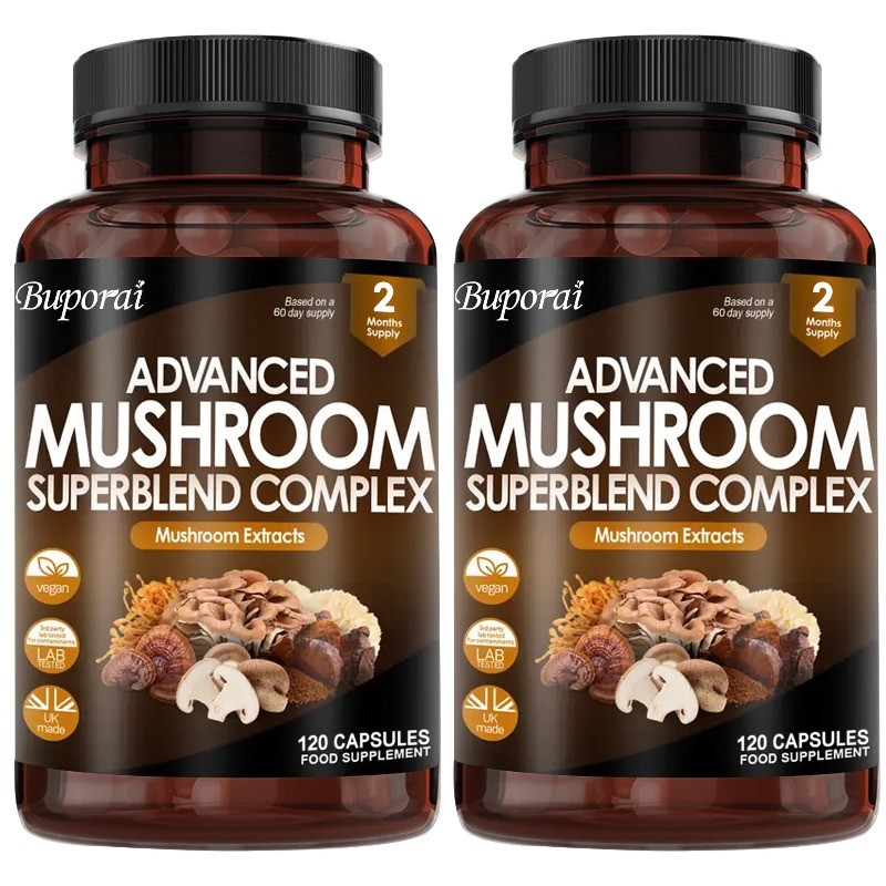 Mushroom Super Blend Complex 240pcs,Replenishes Energy & Stamina,Work Efficiency
