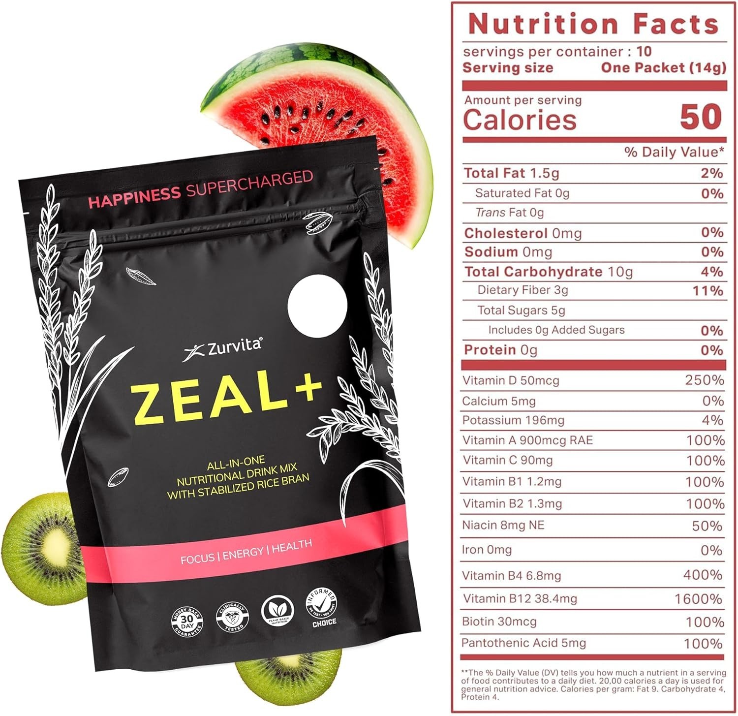 Zeal+ Rumba Rush Flavor – Drink Mix with Alpinia Galangal, Green Coffee Leaf,…
