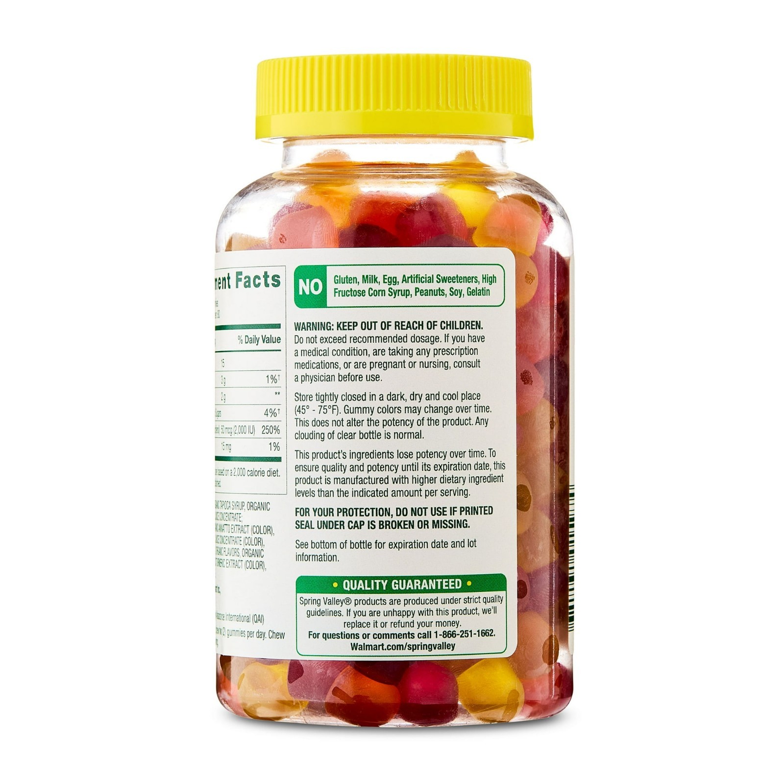 Spring Valley USDA Organic Vitamin D3 Vegetarian Gummies, 50 mcg, 160 Count