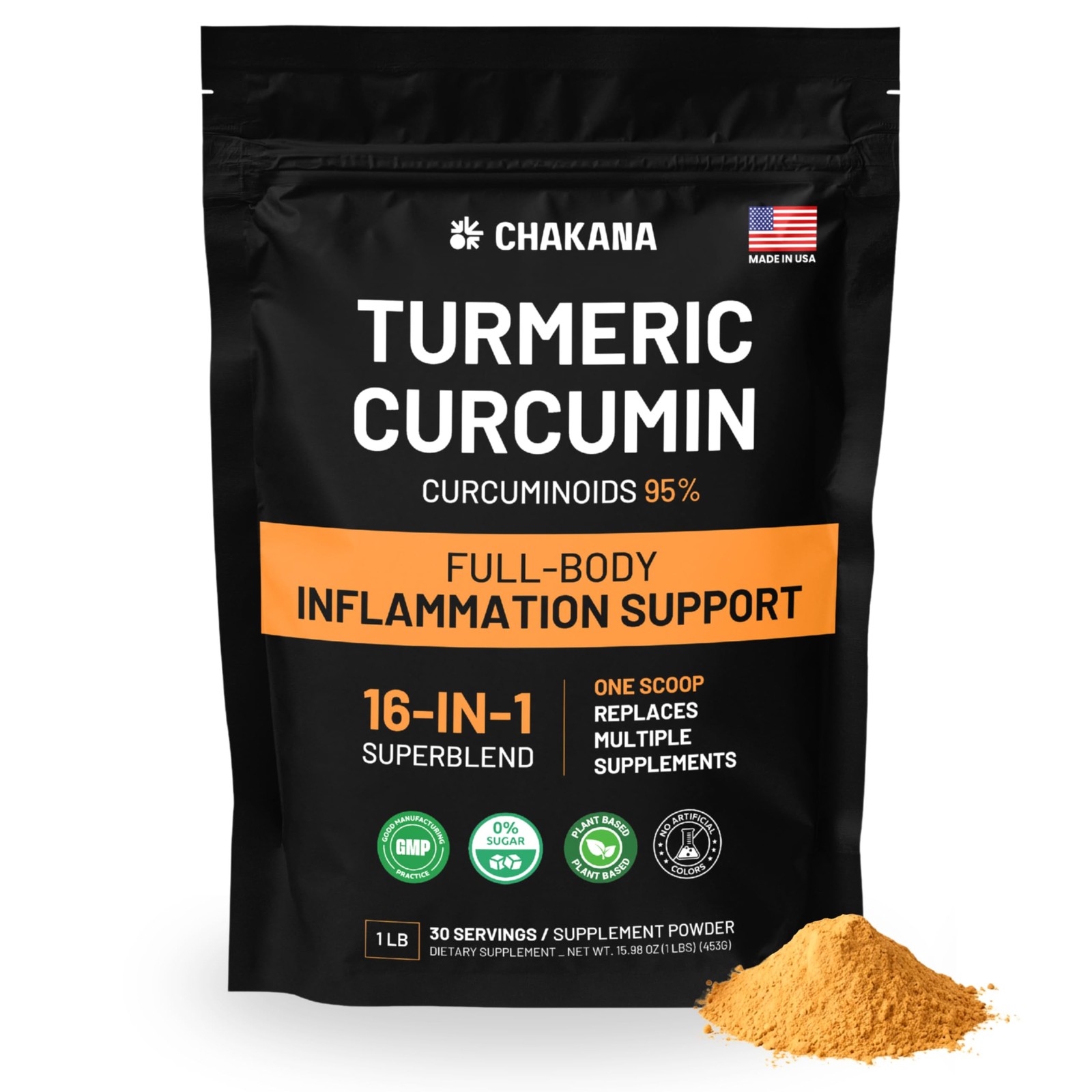 Turmeric Curcumin 16-in-1 for Inflammation Support – 15.98 Ounce (Pack of 1)