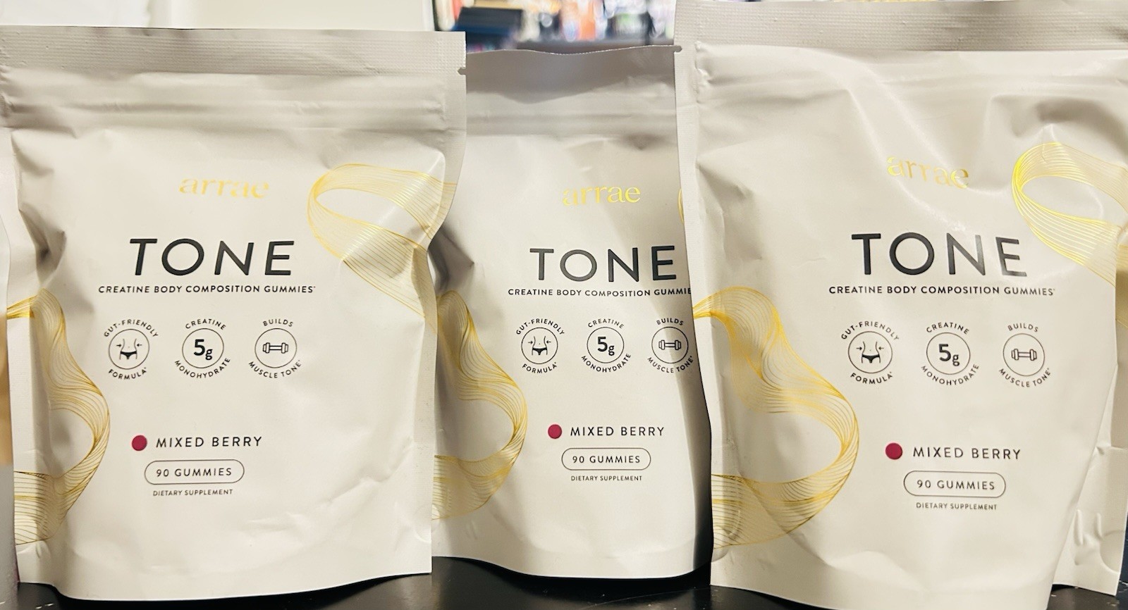 3x Arrae Tone Creatine Body Composition Gummies Mixed Berry (3×90=270 Gummies)🌿
