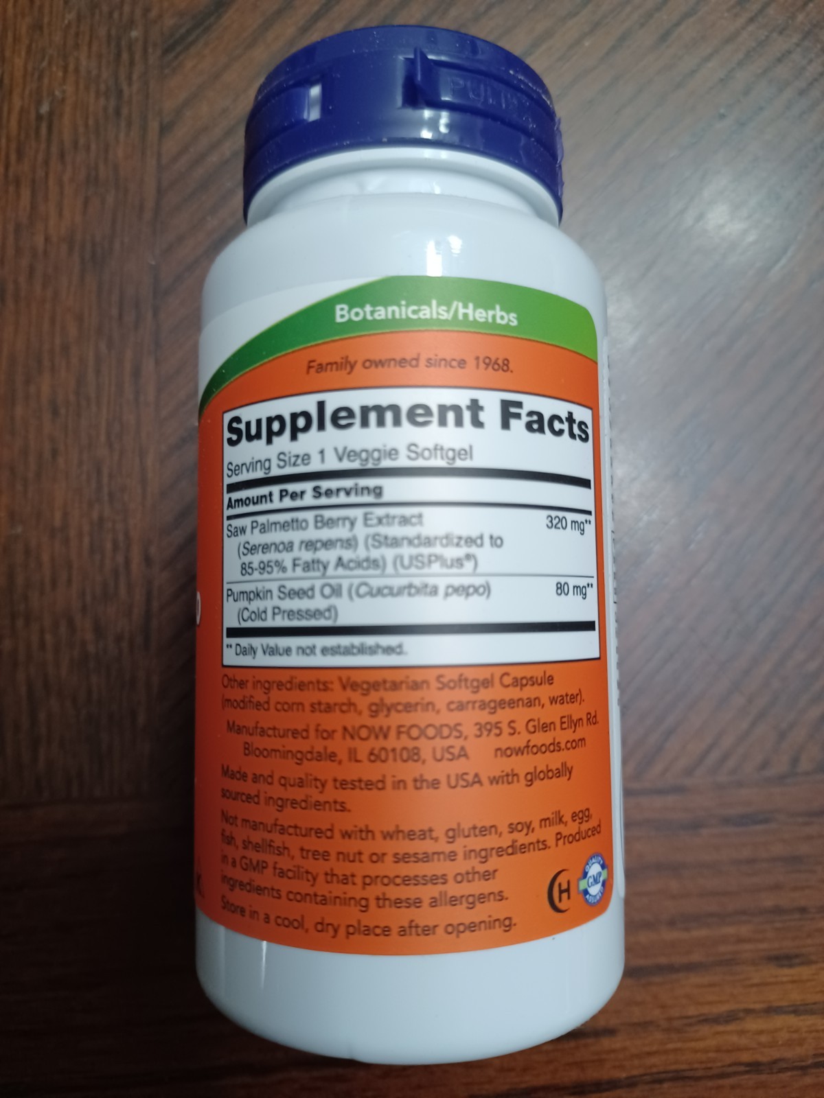 Now Foods Saw Palmetto 90 Sgels 320mg – Exp. 09/2028
