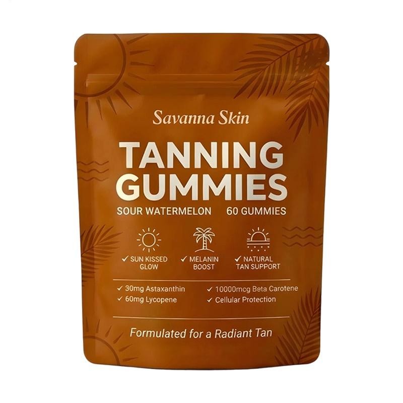 Skin Savanna Tanning Gummies, With Vitamin C & E, Formulated for a Radiant Tan