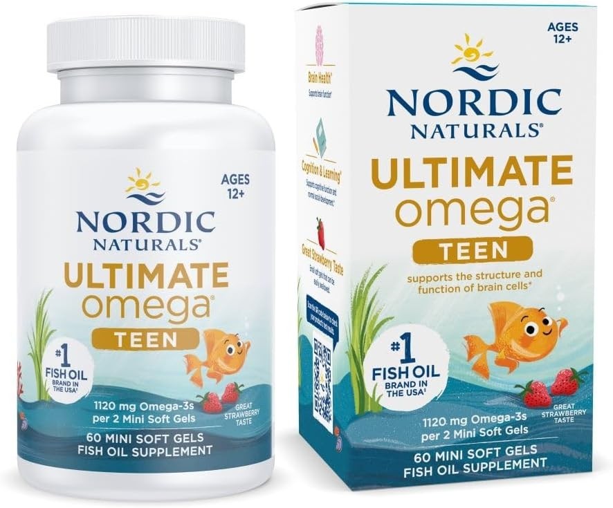 Nordic Naturals Ultimate Omega 2X Teen Strawberry 1120mg 60 Mini Soft Gels