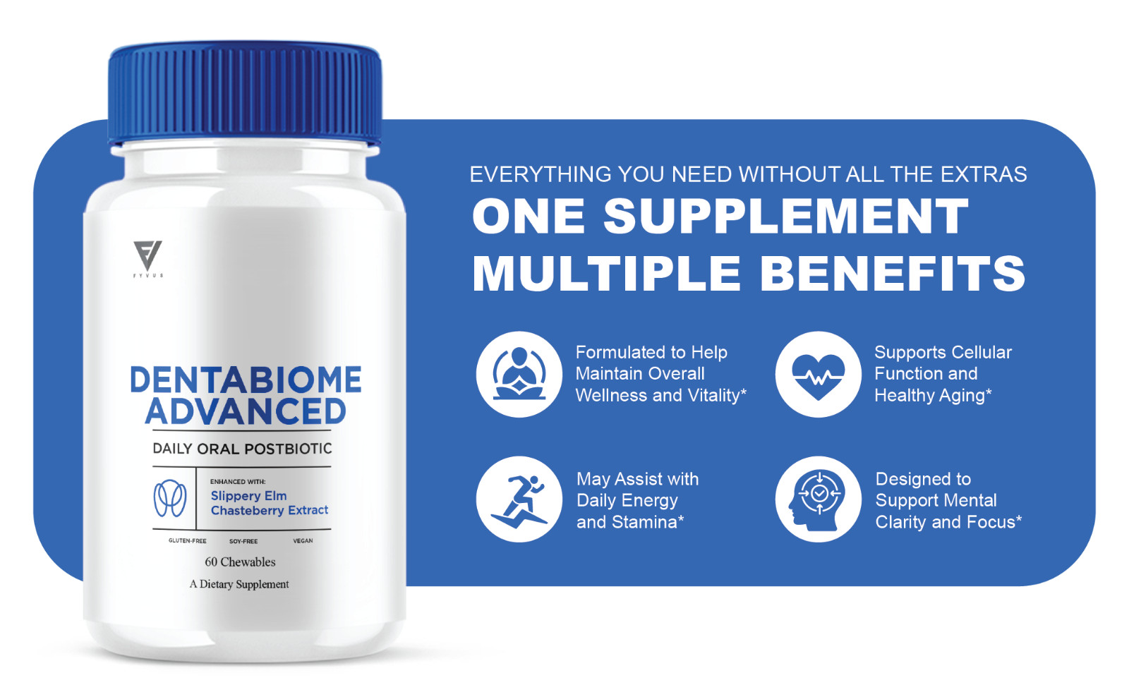 (3 Pack) Dentabiome Advanced, Denta Biome Daily Support Formula (180 Chewables)