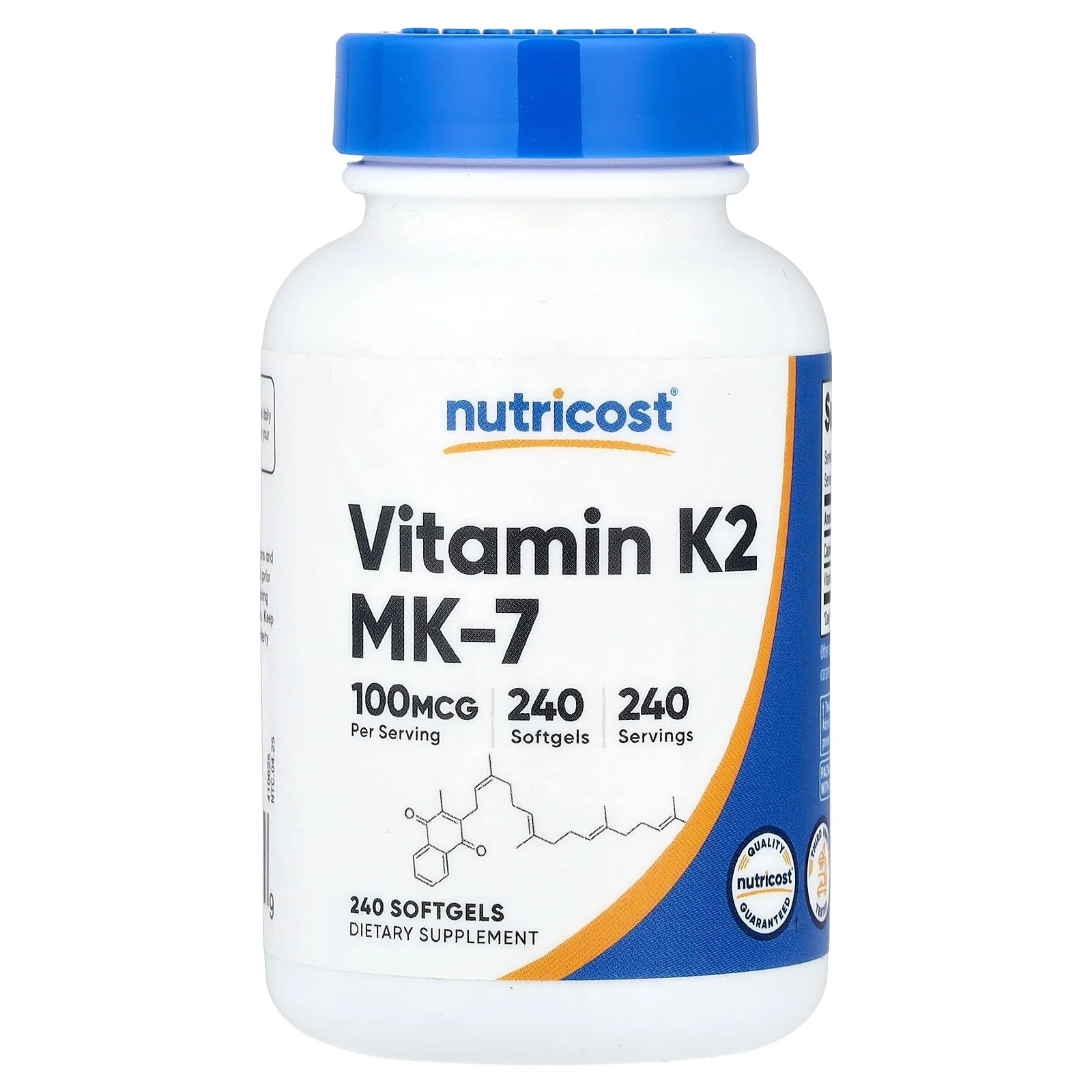 2 X Nutricost, Vitamin K2 MK-7, 100 mcg, 240 Softgels
