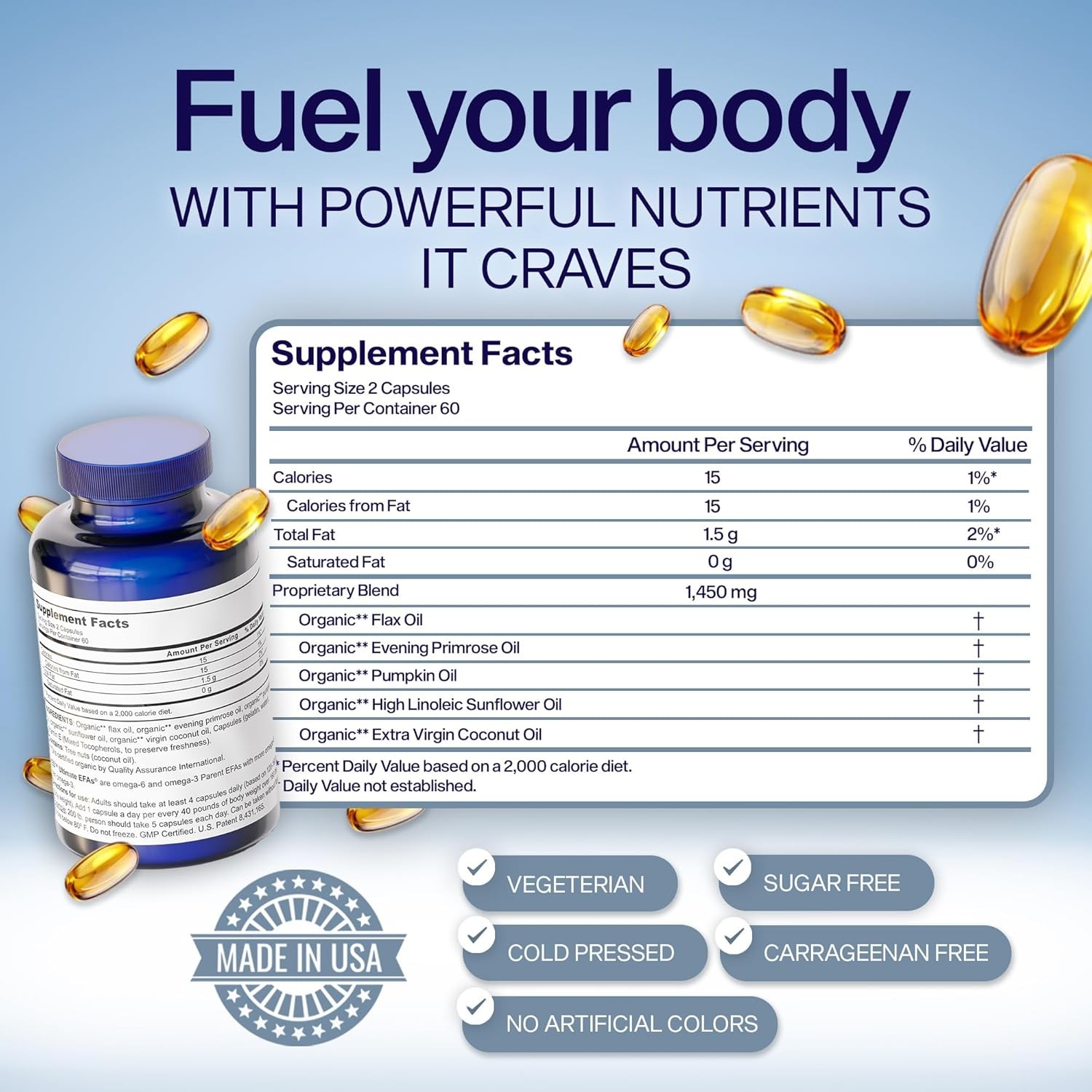 YES Plant-Based Omega 3-6-9 ?C Burpless Fish Oil Alternative with Flax, Evening