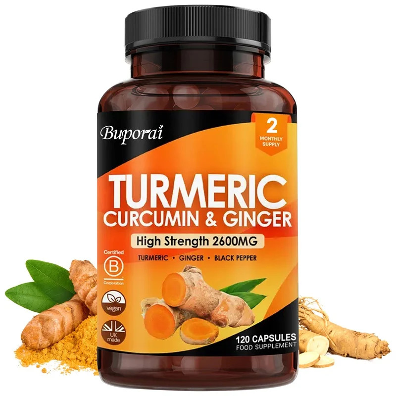 3-in-1 Turmeric Ginger & Pepper 2600mg 120pcs, for Joint, Bone and Skin Health