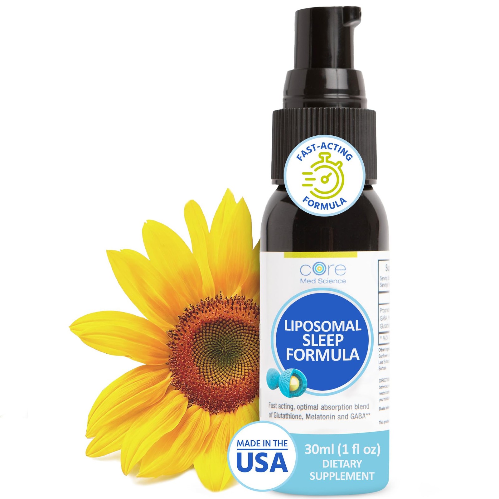 Liposomal Liquid Melatonin Sleep Aid Supplement with GABA and