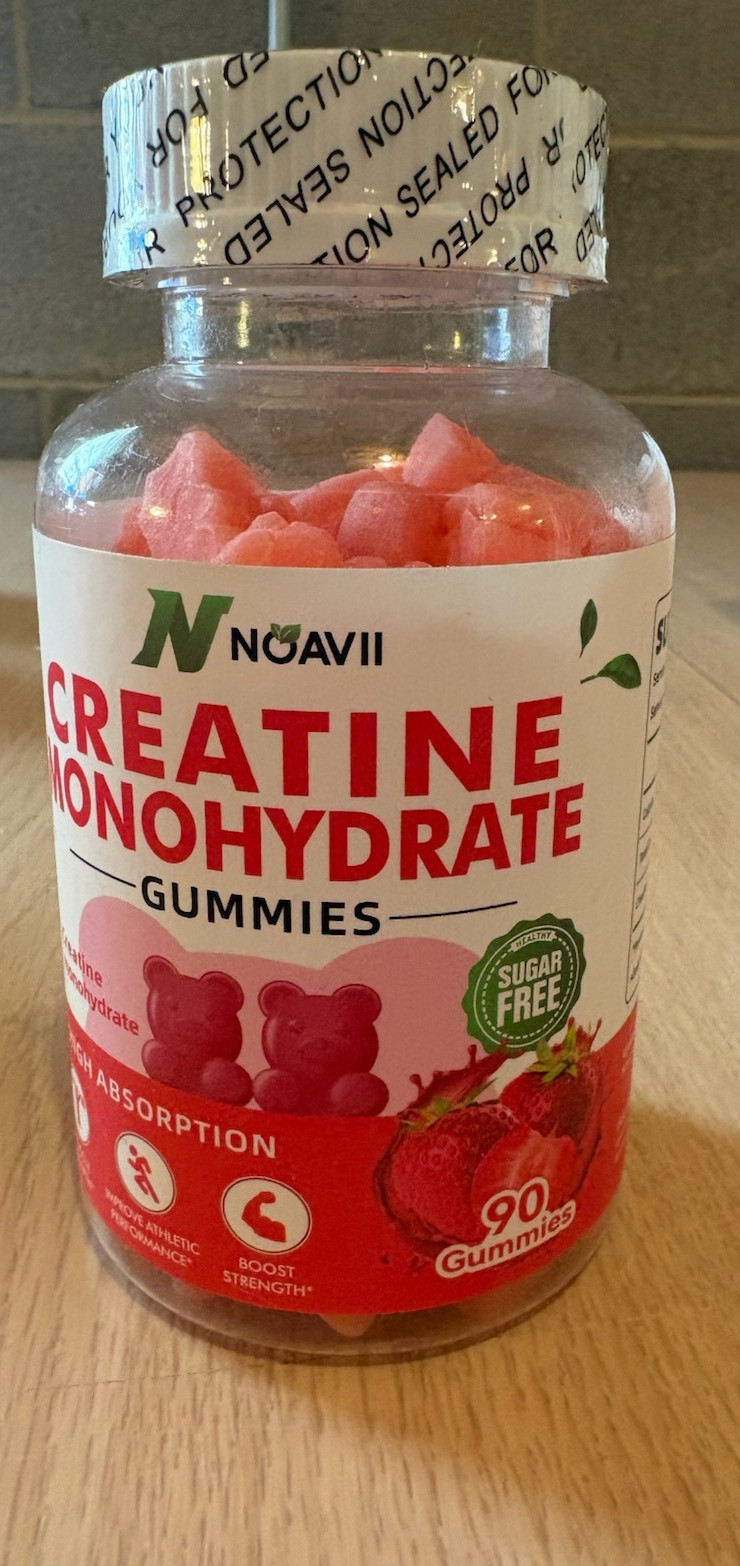 Creatine Monohydrate Gummies Strawberry 90 ct -Noavii expire 11/2026