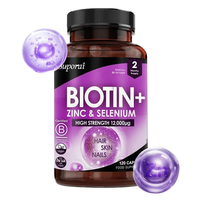 Biotin + Zinc + Selenium 120pcs, Promote Cell and Bone Health, Provide Energy