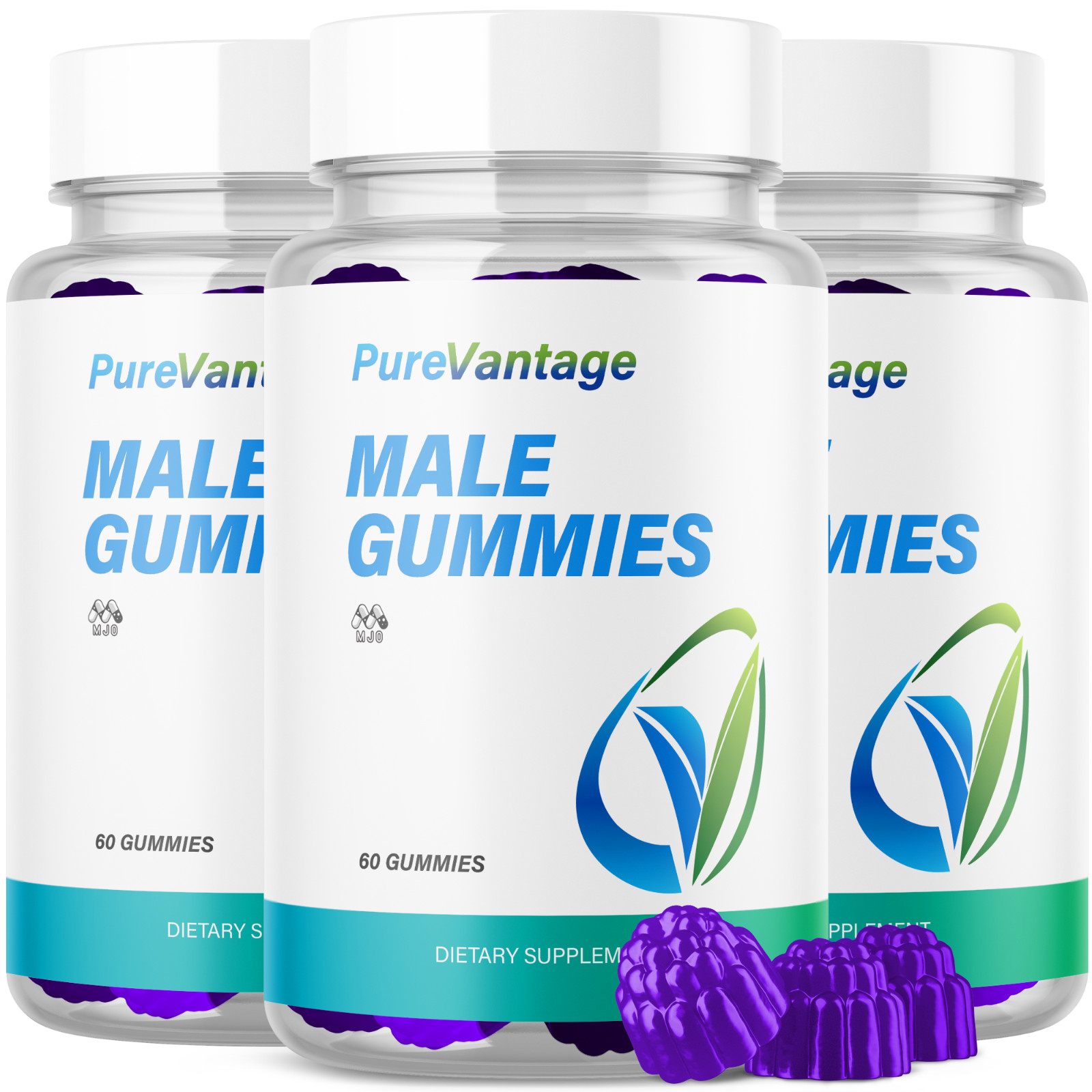 (3 Pack) Pure Vantage Male Gummys Advanced Male Health Support 180 Gummies