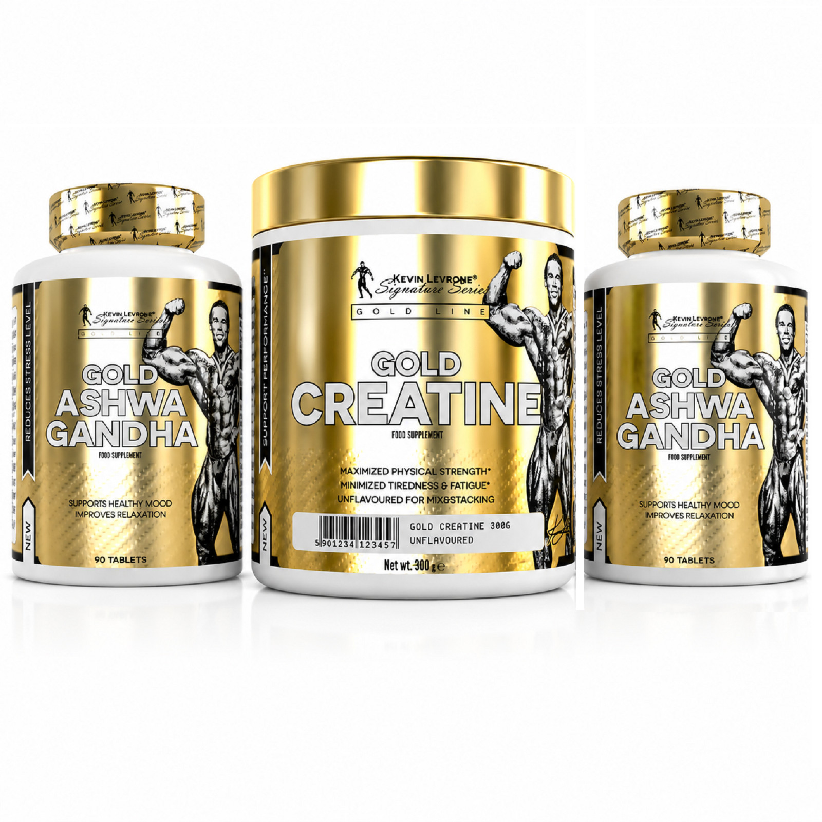 GOLD CREATINE + 2 x GOLD ASHWAGANDHA -Muscle performance Regeneration Relaxation
