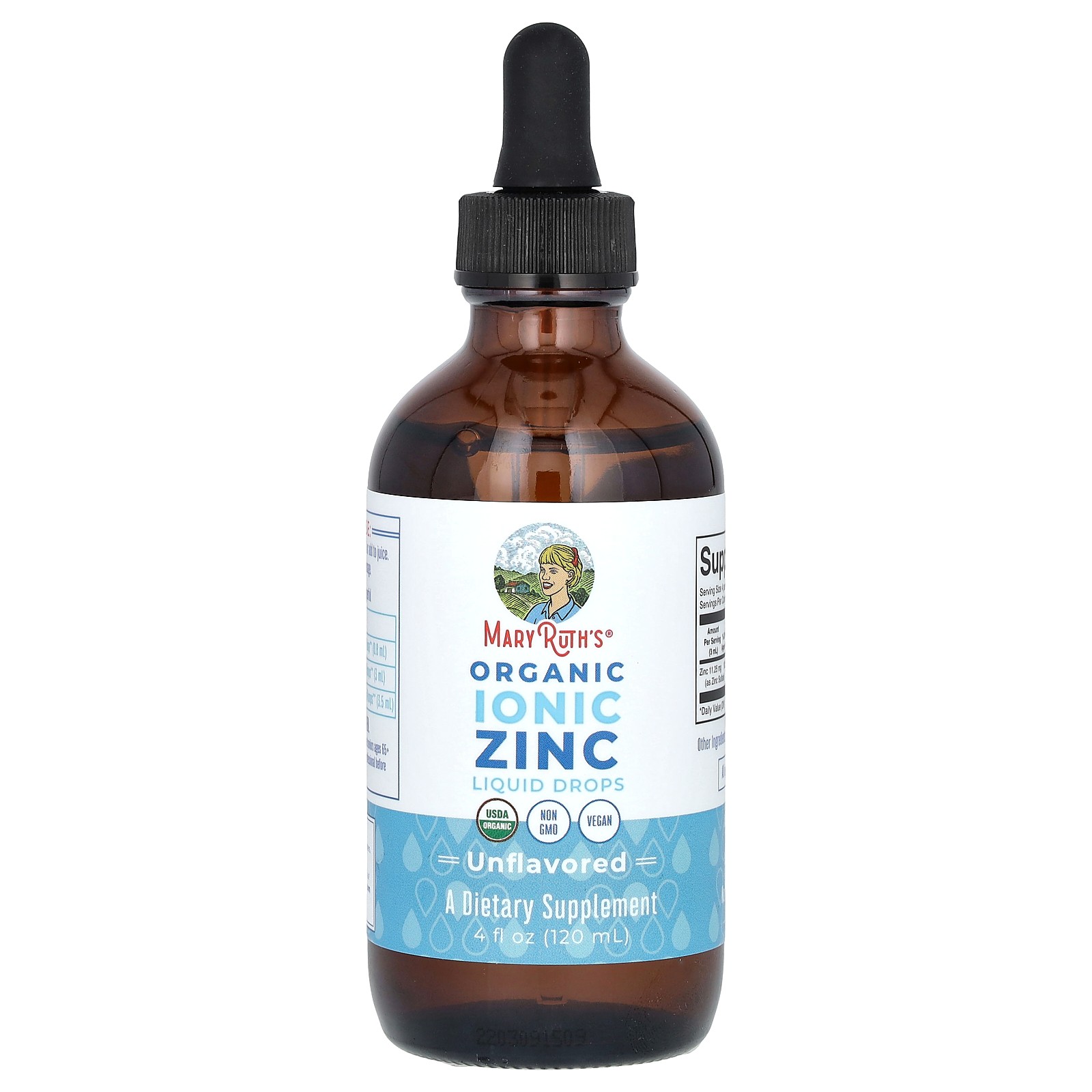 Organic Ionic Zinc Liquid Drops, Unflavored, 4 fl oz (120 ml)