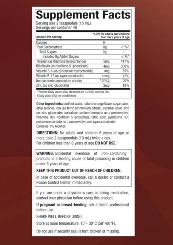 VINO CARNE HIERRO IRON DIETARY SUPPLEMENT – Suplemento Nutricional Pack Of 2