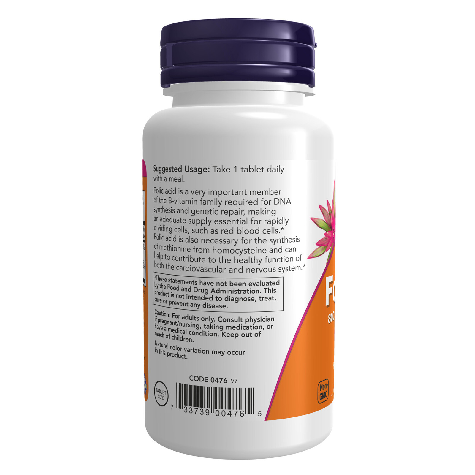 2 x NOW FOODS Folic Acid 800 mcg B12 25 mcg Vegetarian 250 Tabs