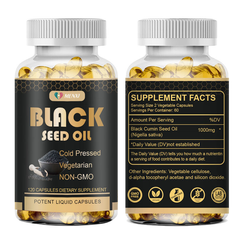 240 Black Seed Oil 1000mg – 100% Pure Organic COLD PRESSED Cumin Nigella Sativa