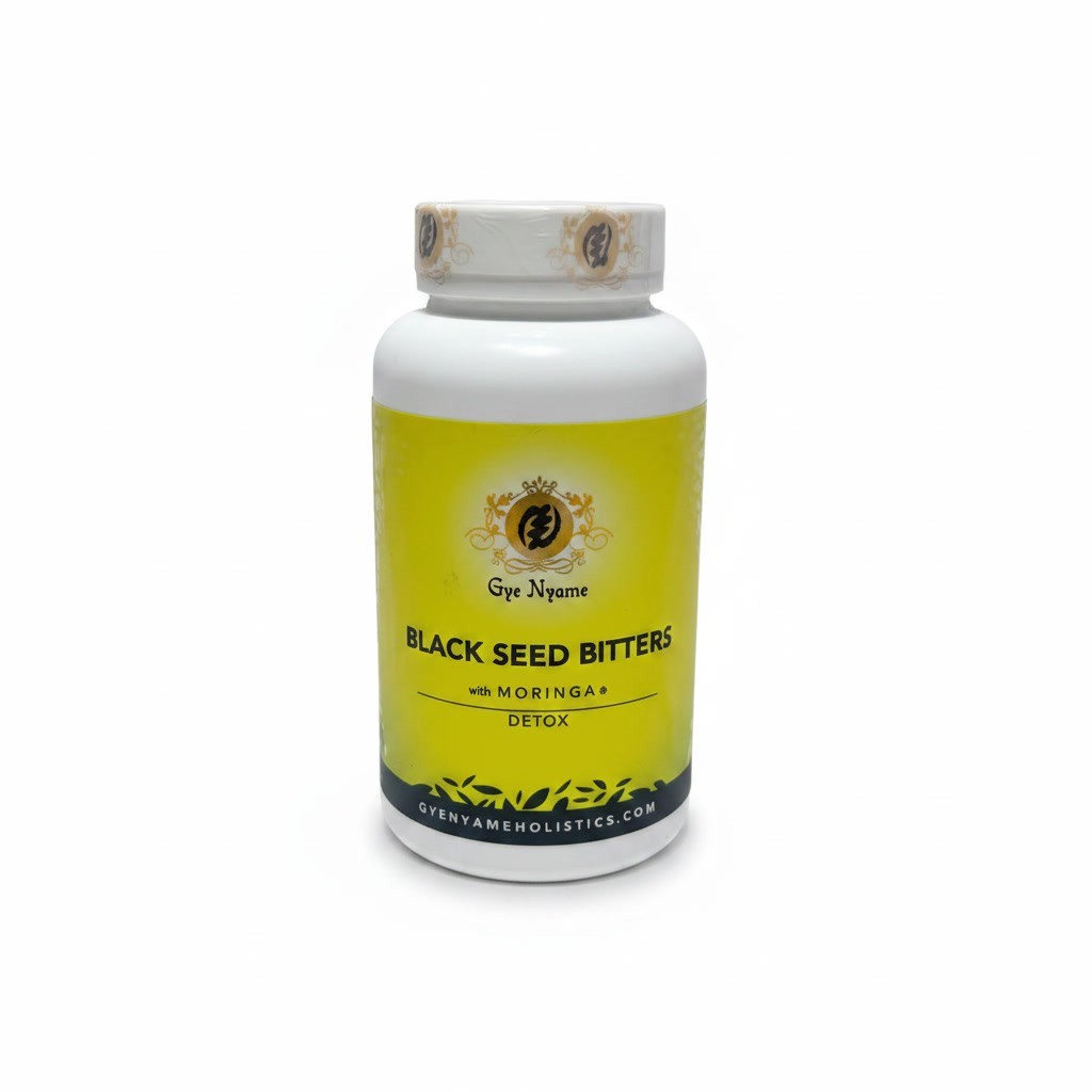 BLACK SEED BITTERS with MORINGA 120 CAPSULES~DETOX~ The Original by Gye Nyame