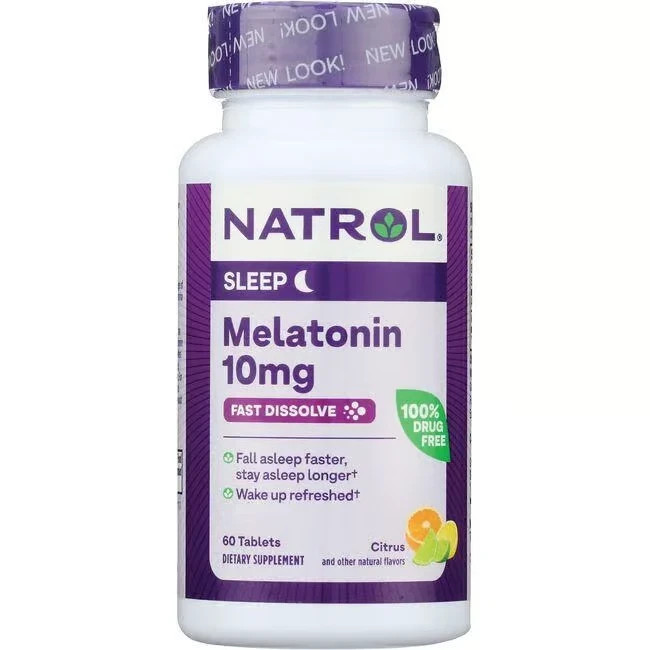 Natrol Melatonin Fast Dissolve (10 mg) Citrus 60 Tabs Each (Pack of 5)