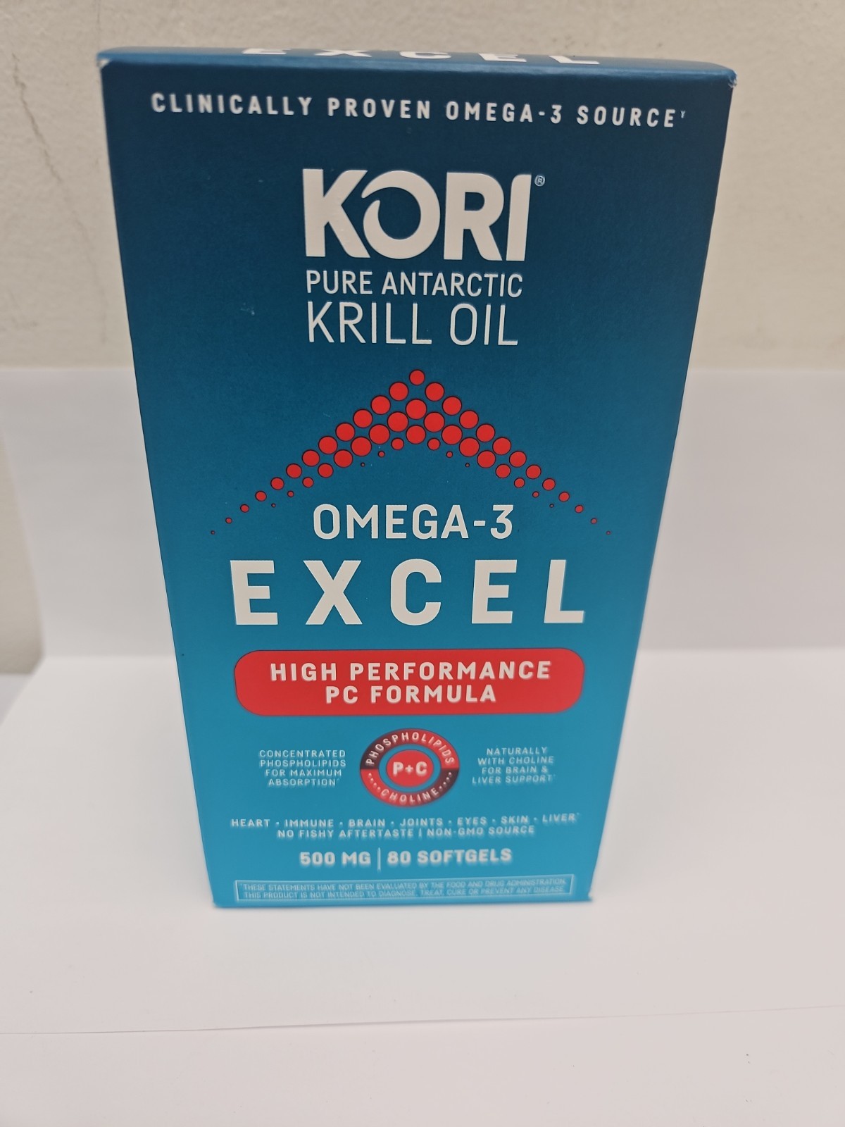 Kori Krill Oil 500mg Omega-3 Excel Supplements, 80 softgels (B21)