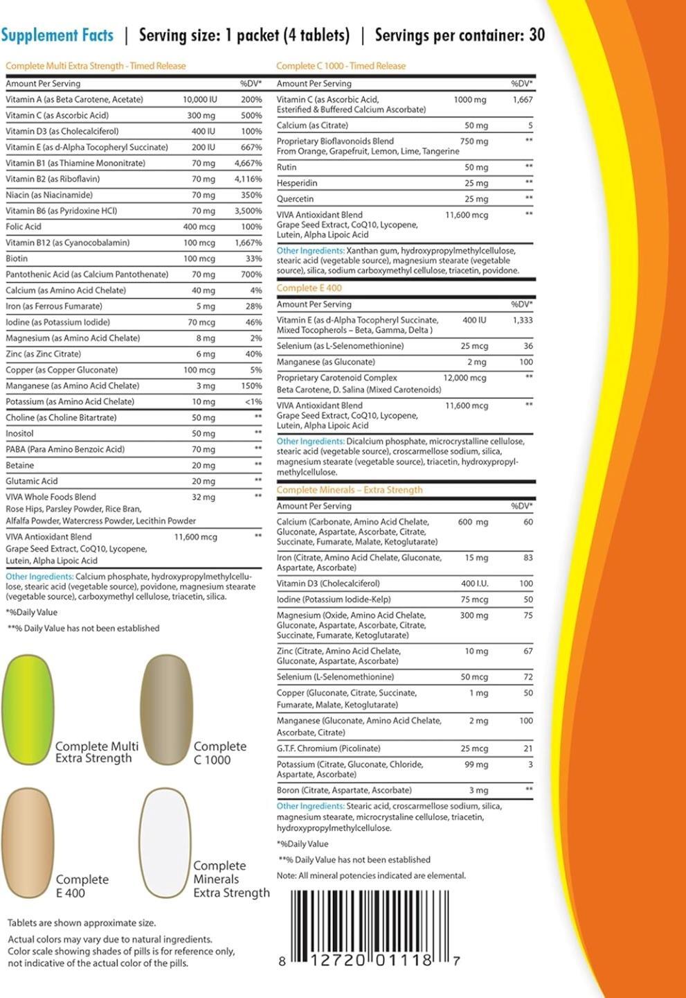 Viva CSP Packs Complete Supplement Program 30 Packs Extra Strength Complete E&C