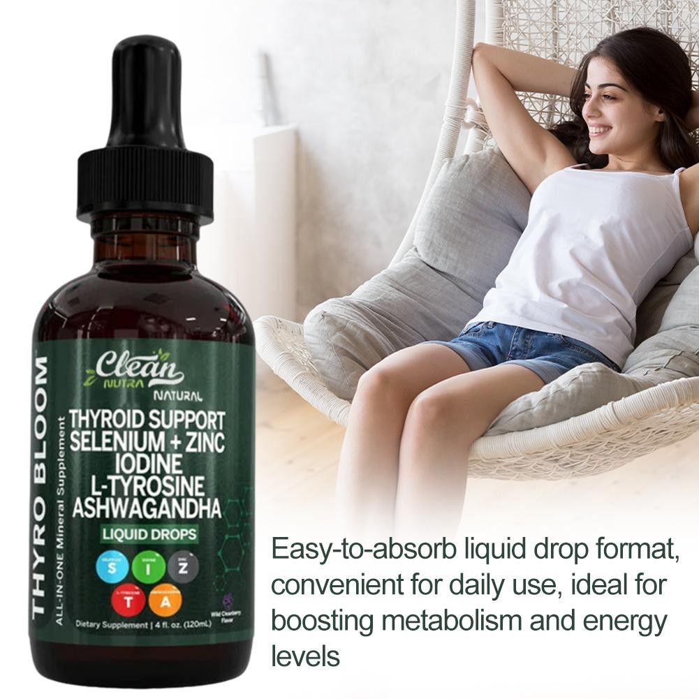 Thyroid Supports Drops Selenium Zinc Iodine L Tyrosine Ash Wagandha 2 Box