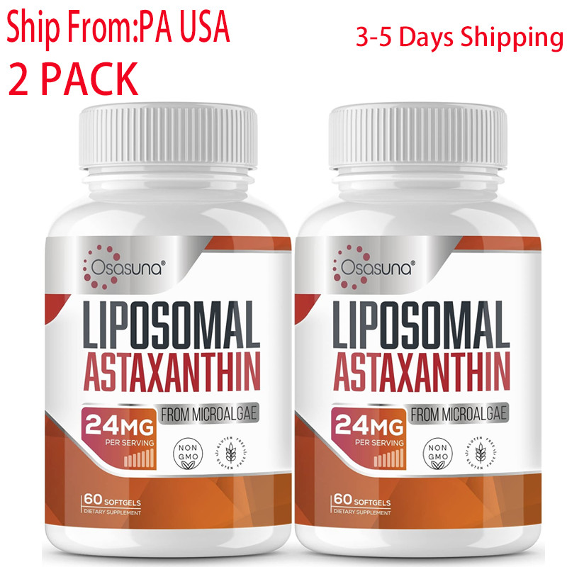 2Pack Ultra Absorbable Liposomal Astaxanthin 24mg Daily Antioxidant Boost